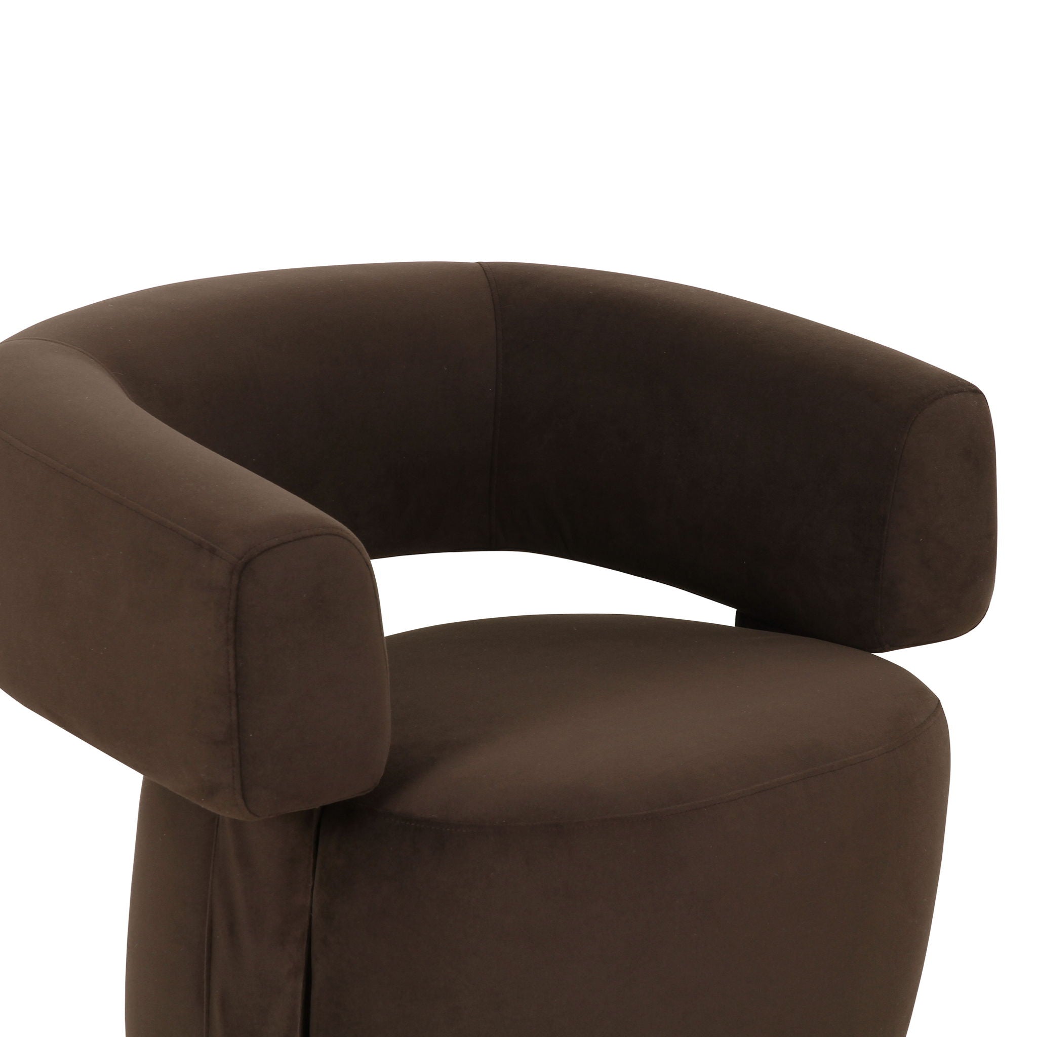 River - Performance Velvet Swivel Accent Chair - Chocolate Brown