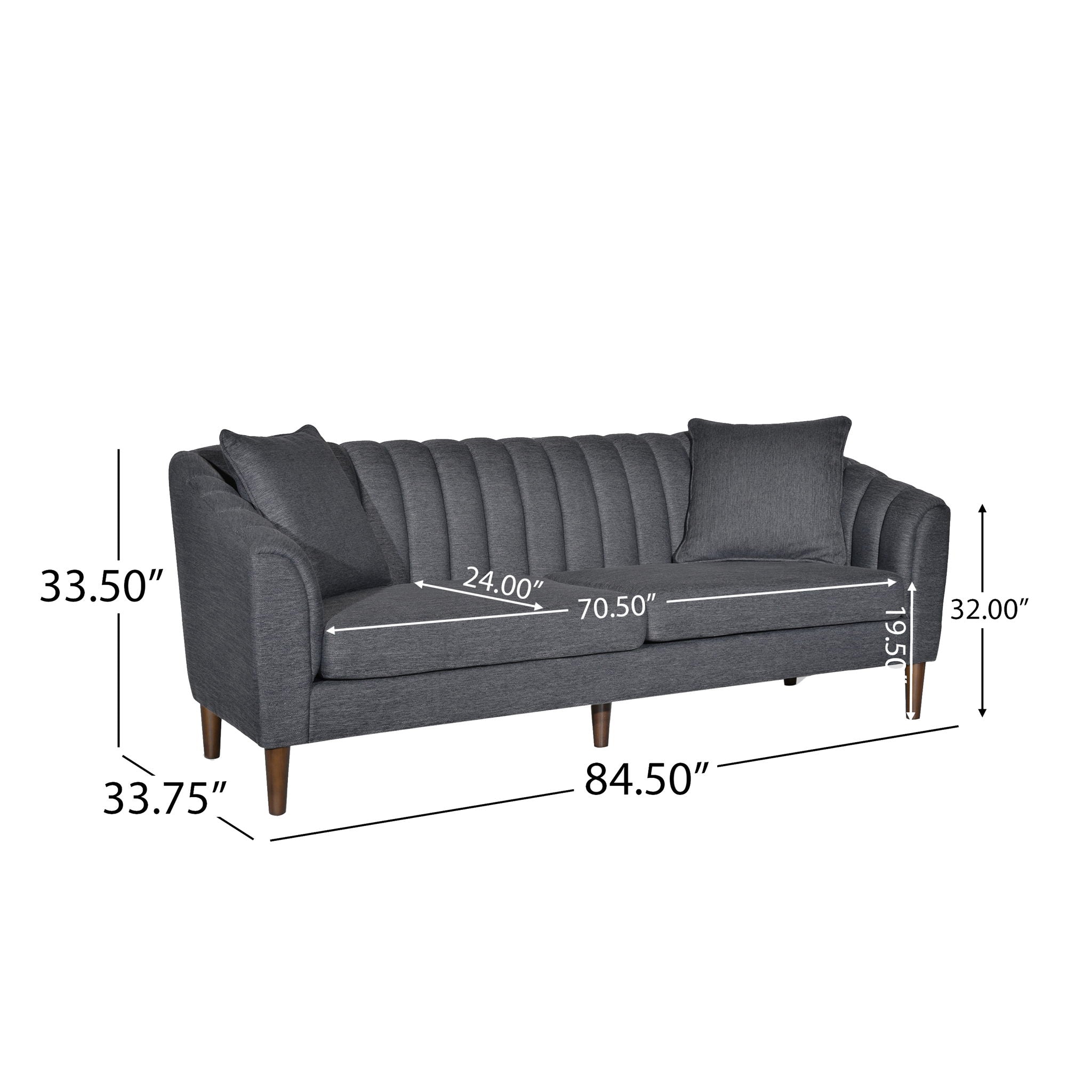 Contemporary 3 Seater Sofa With Plush Accents