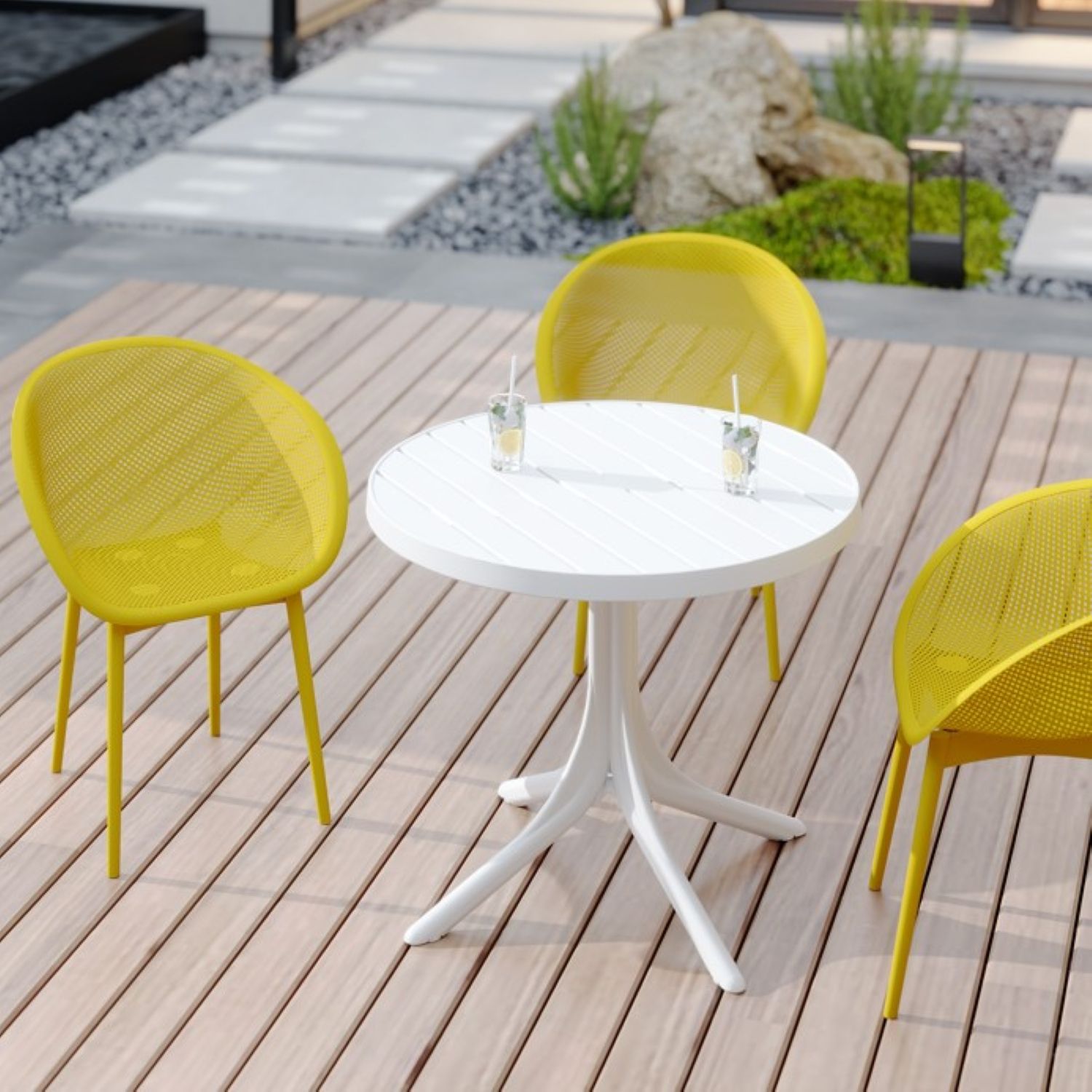 2 Piece Durable Single Chair With Mesh Hollow Out Design