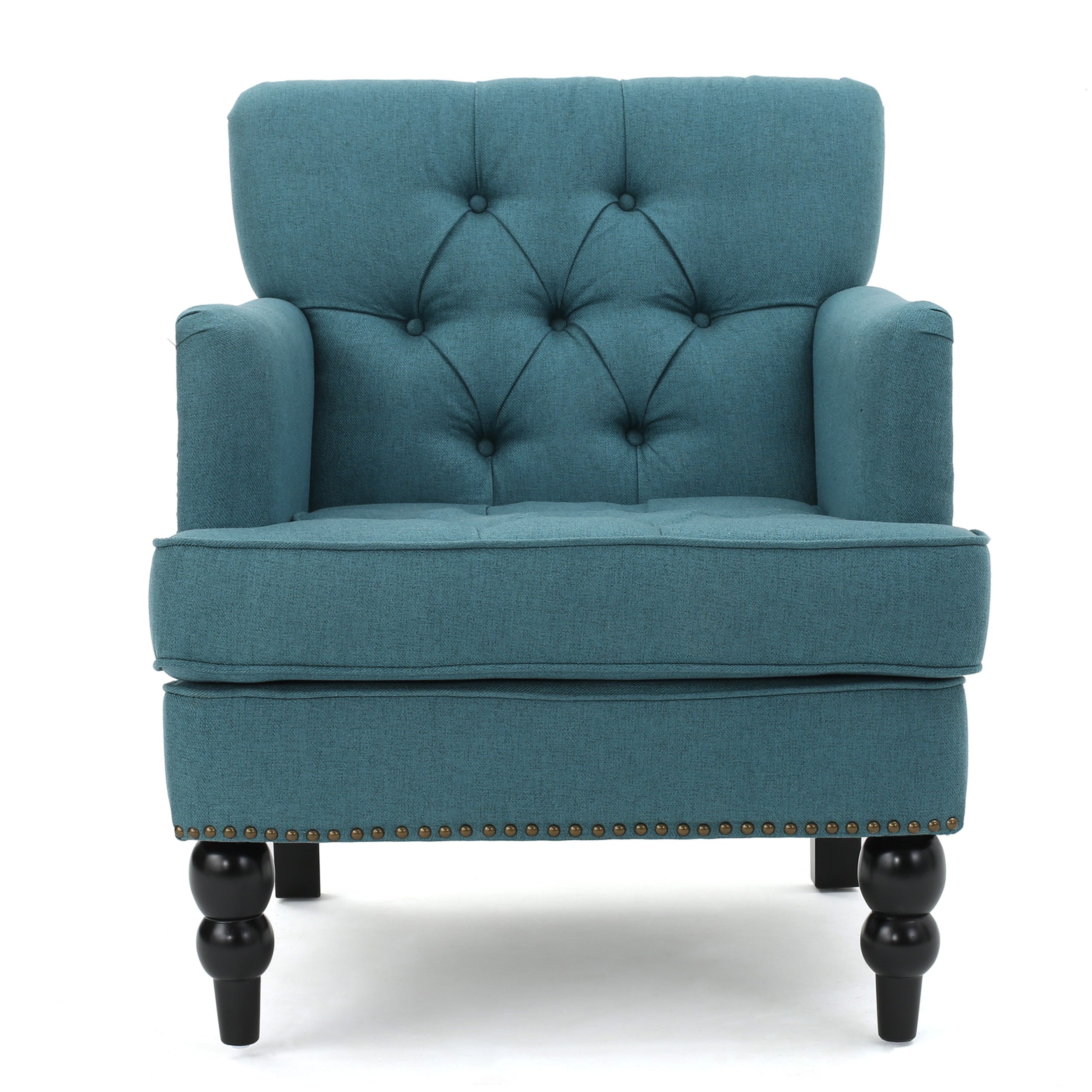 Harrison Tufted Club Chair with Plush Cushion and Studded Trim