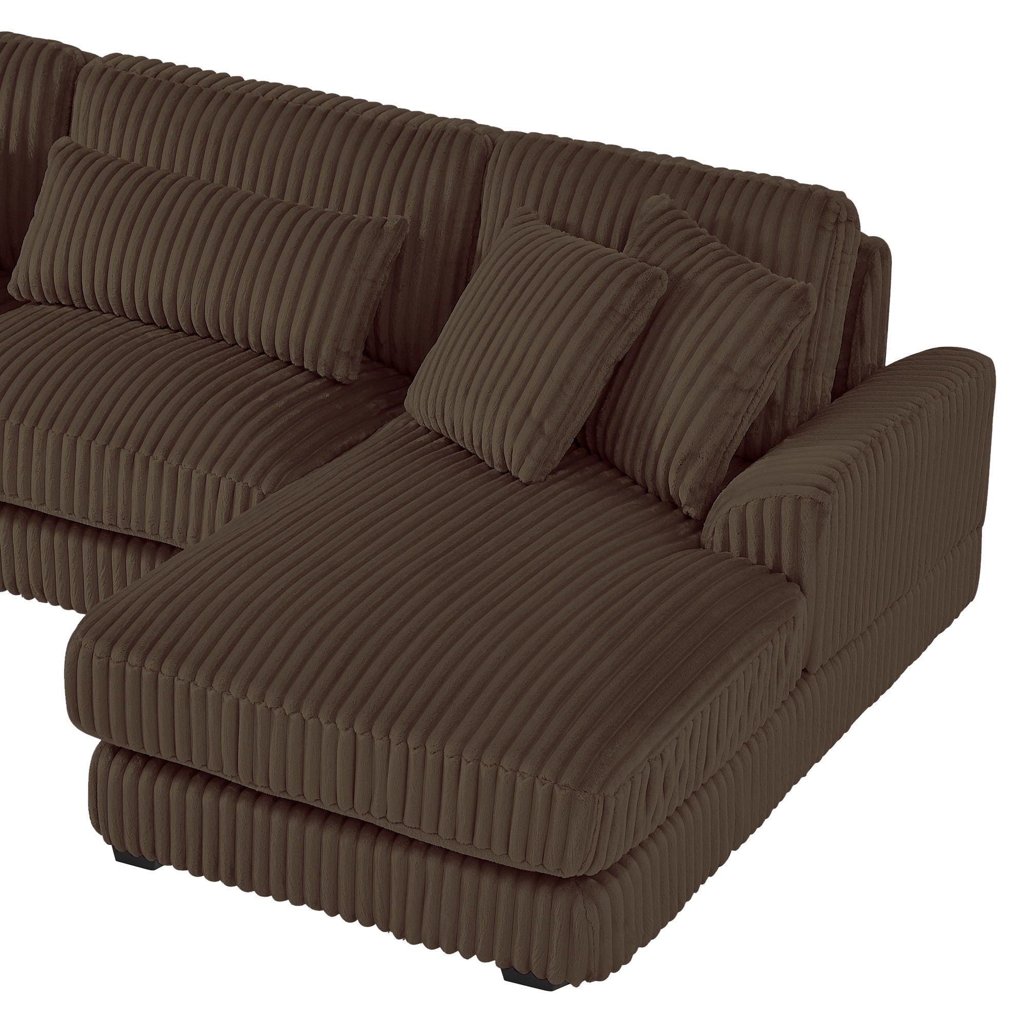 Oversized Sectional Sofa U - Shaped Sofa Couch Modern Sofa Upholstered In Soft Corduroy With A Chaise Lounge For Living Room