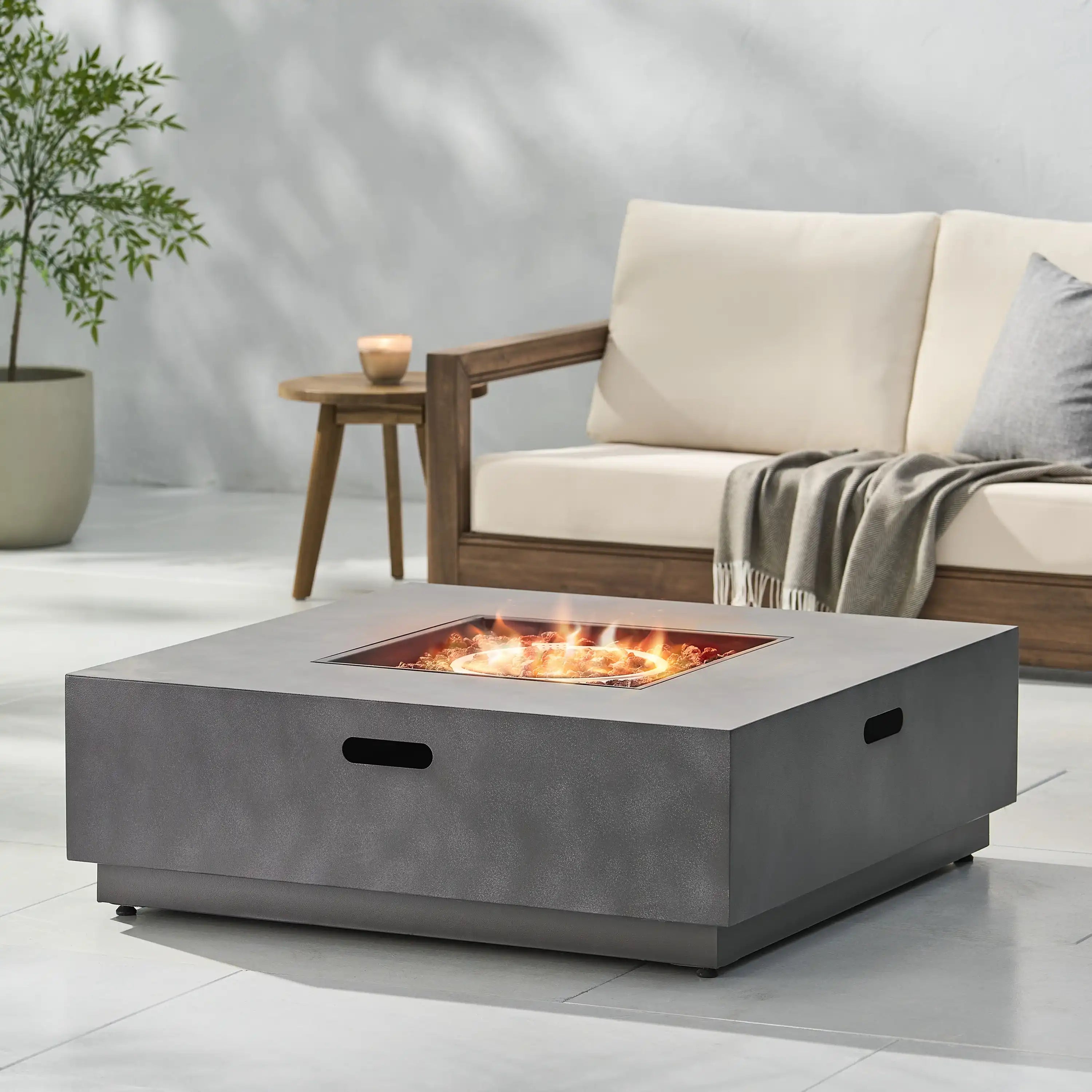 SQUARE Iron FIRE PIT-50 000 BTU