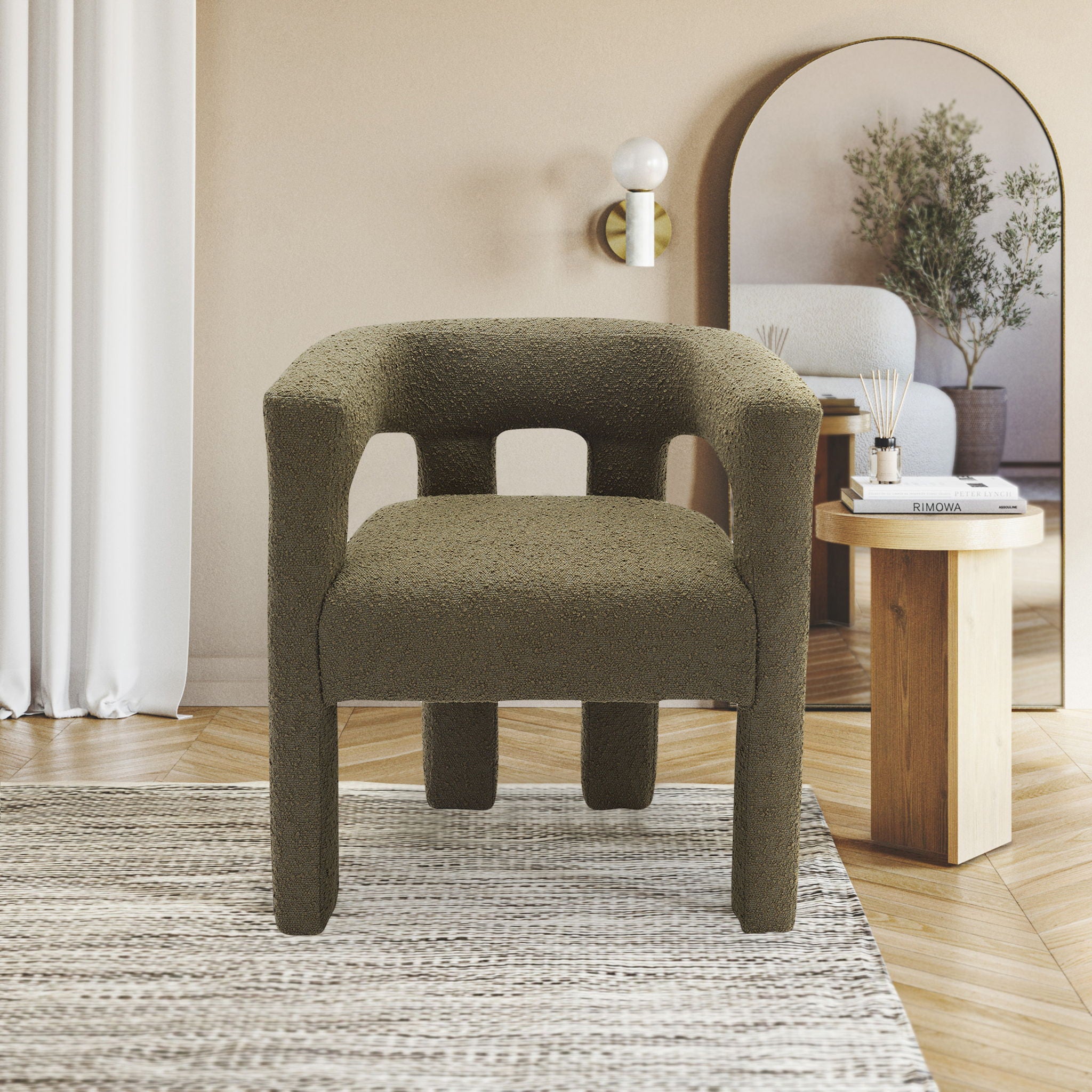 Athena - Boucle Fabric Dining Chair - Best Buy Furniture