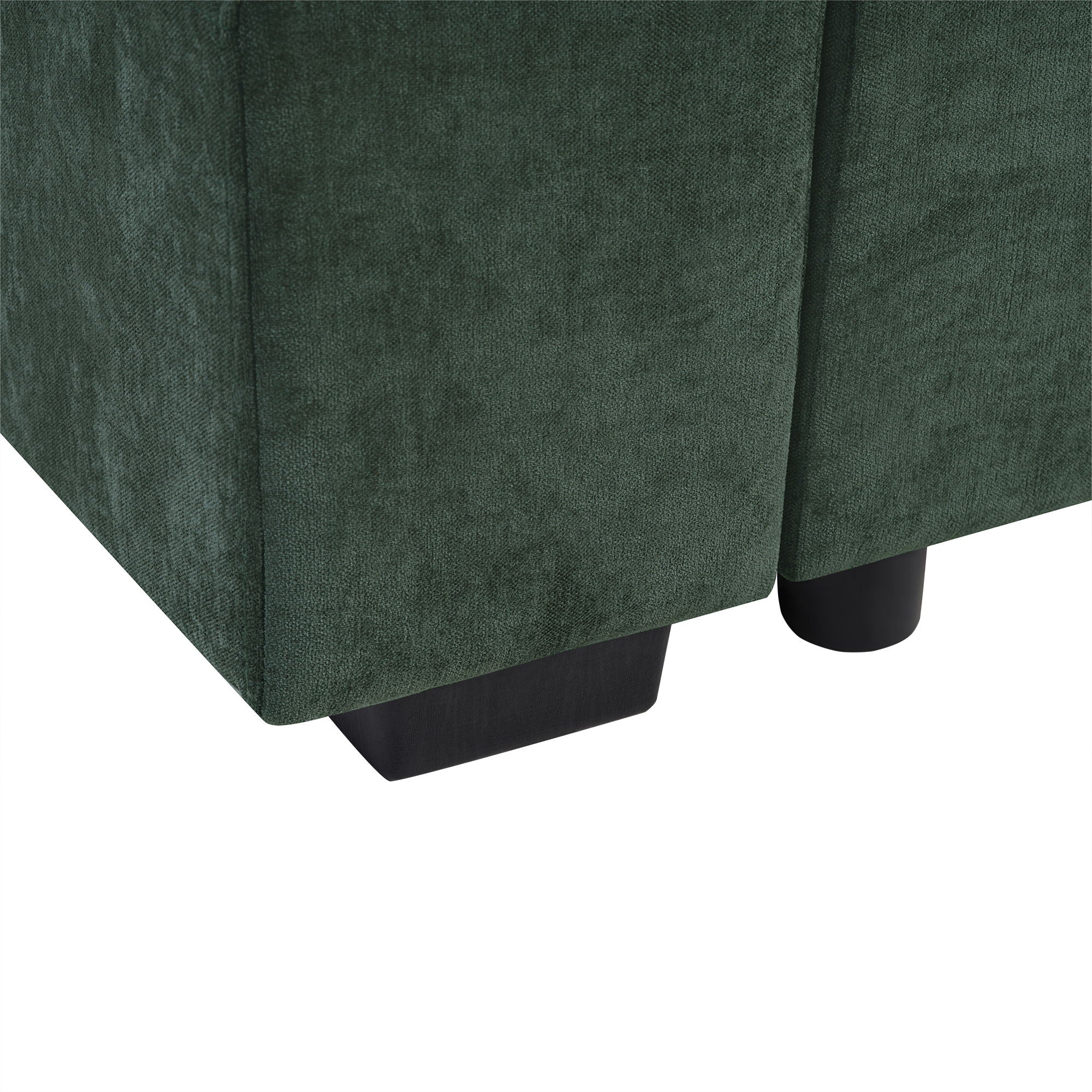 Modern L Shaped Sectional Sofa With Chenille Upholstery And Wooden Storage