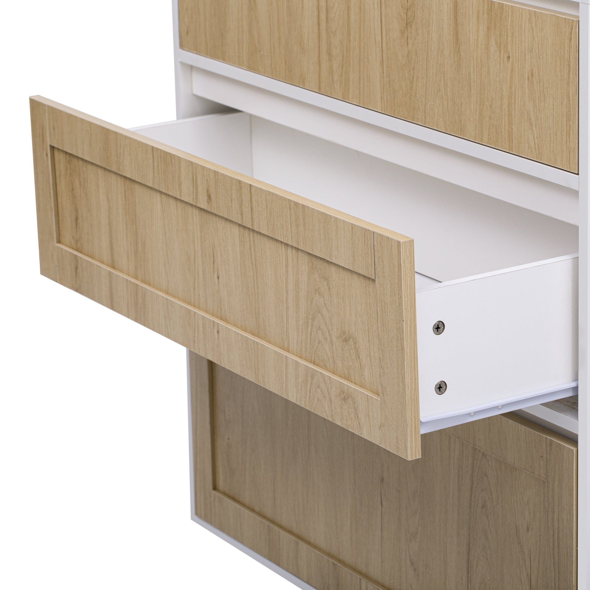 Modern Design Three Drawer Storage Cabinet,Bedroom Clothes Storage Can Be Used in Dining Room, Kitchen, Bedroom. White Solid Wood Frame - Best Buy Furniture