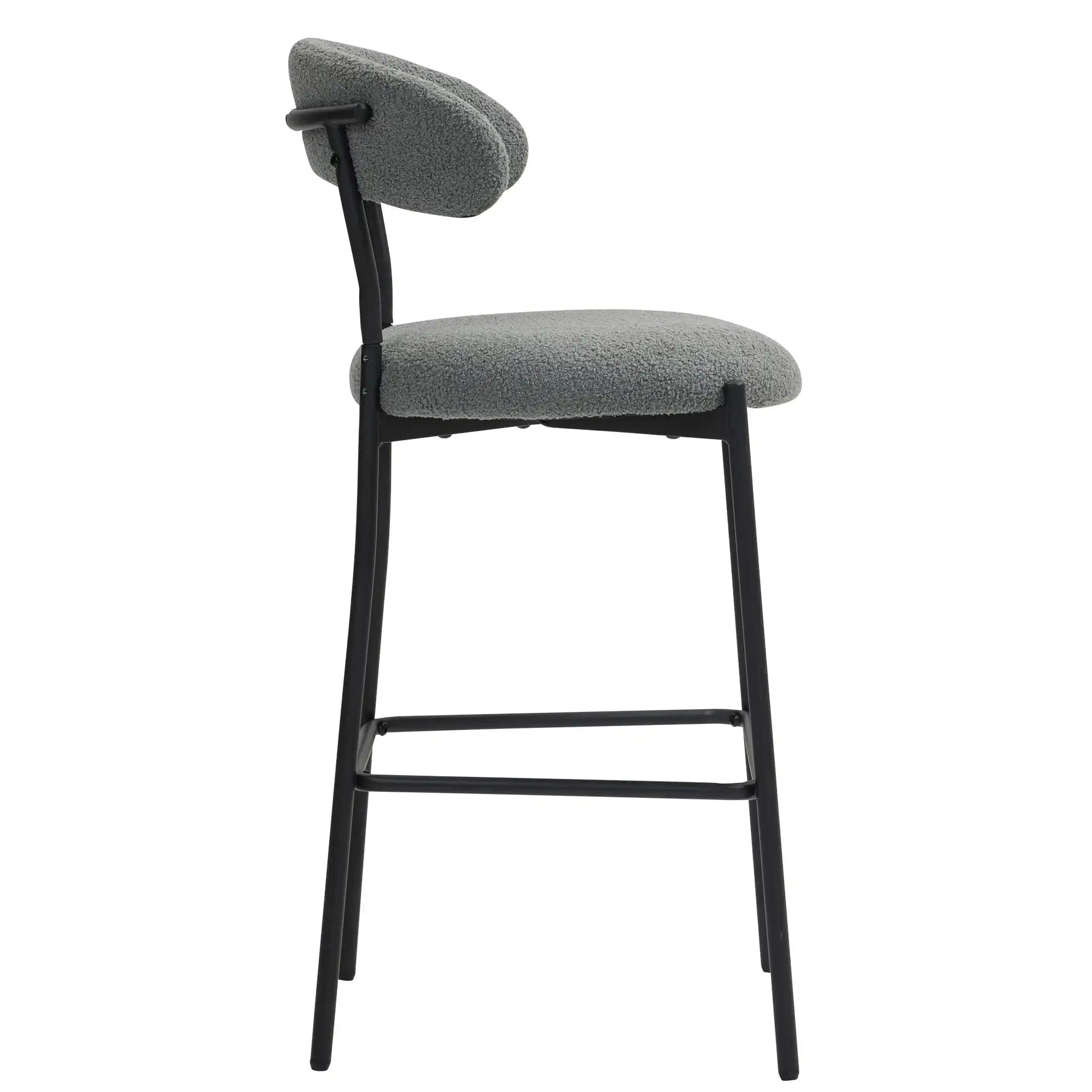 Tessa Modern Grey Boucle Stool - Best Buy Furniture