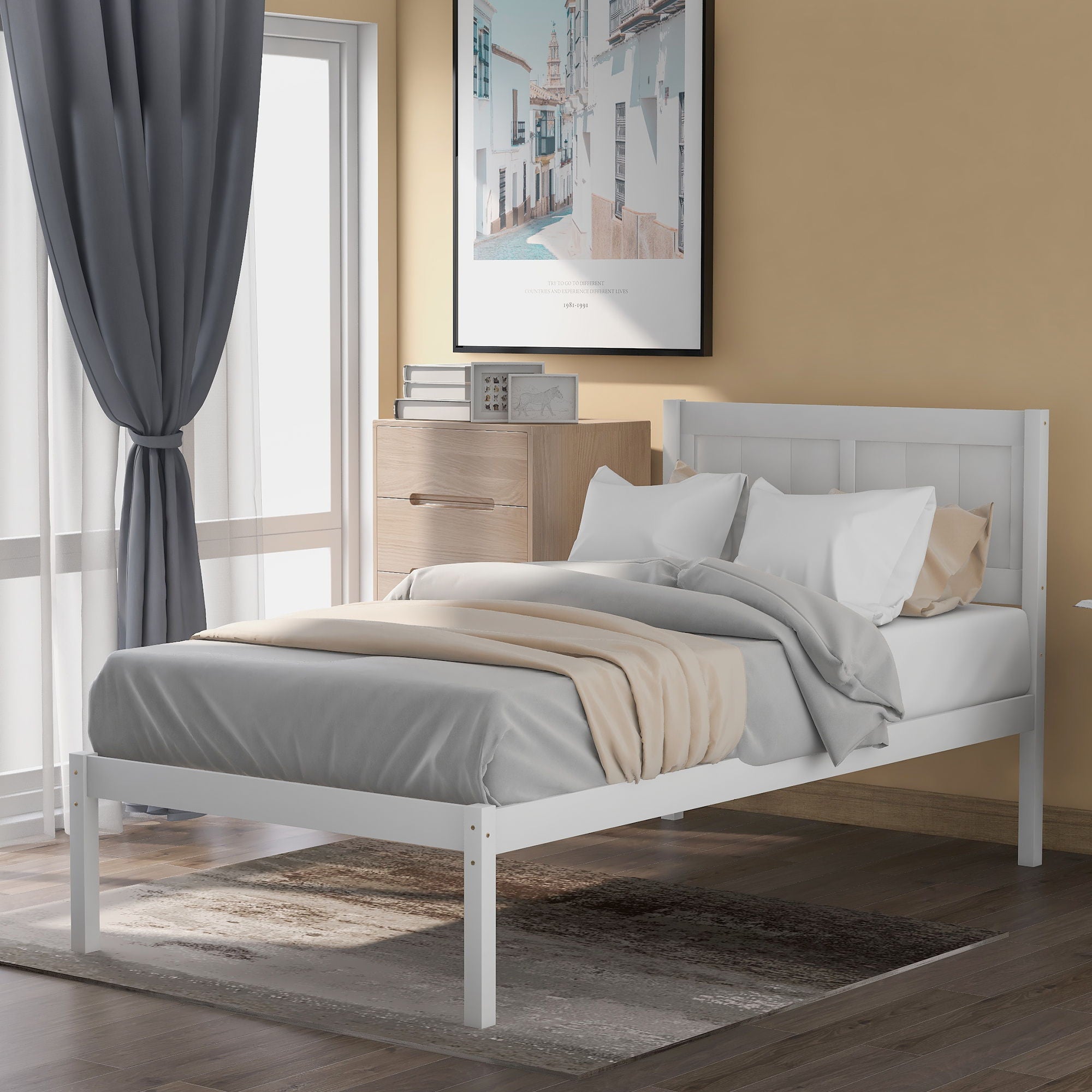 Classic Platform Bed With Headboard