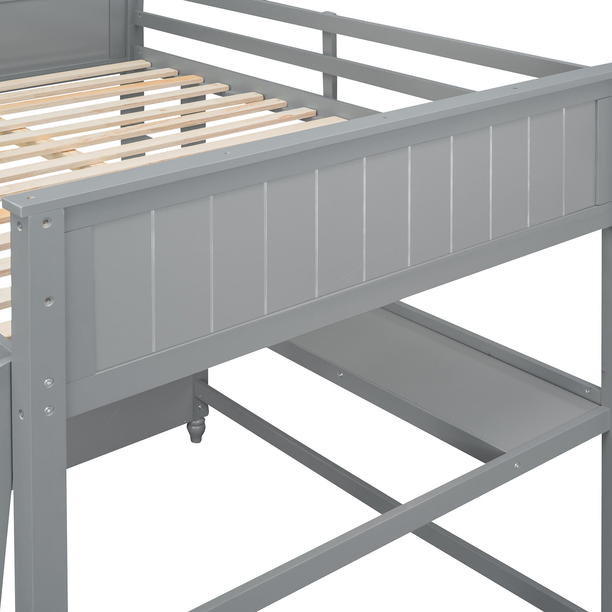 Loft Bed With Drawers With Desk And Shelves