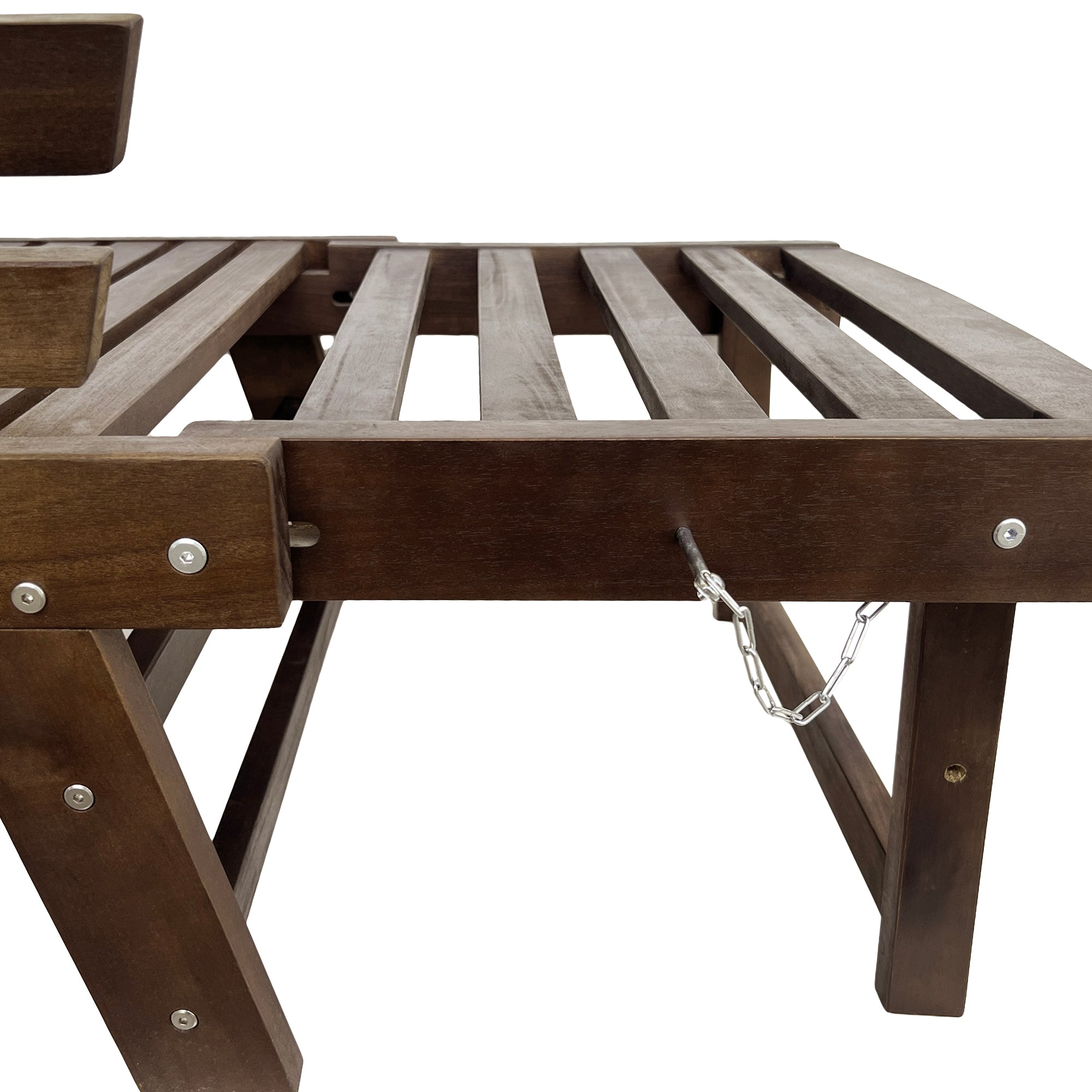 TOPMAX Outdoor Adjustable Patio Wooden Daybed Sofa Chaise Lounge