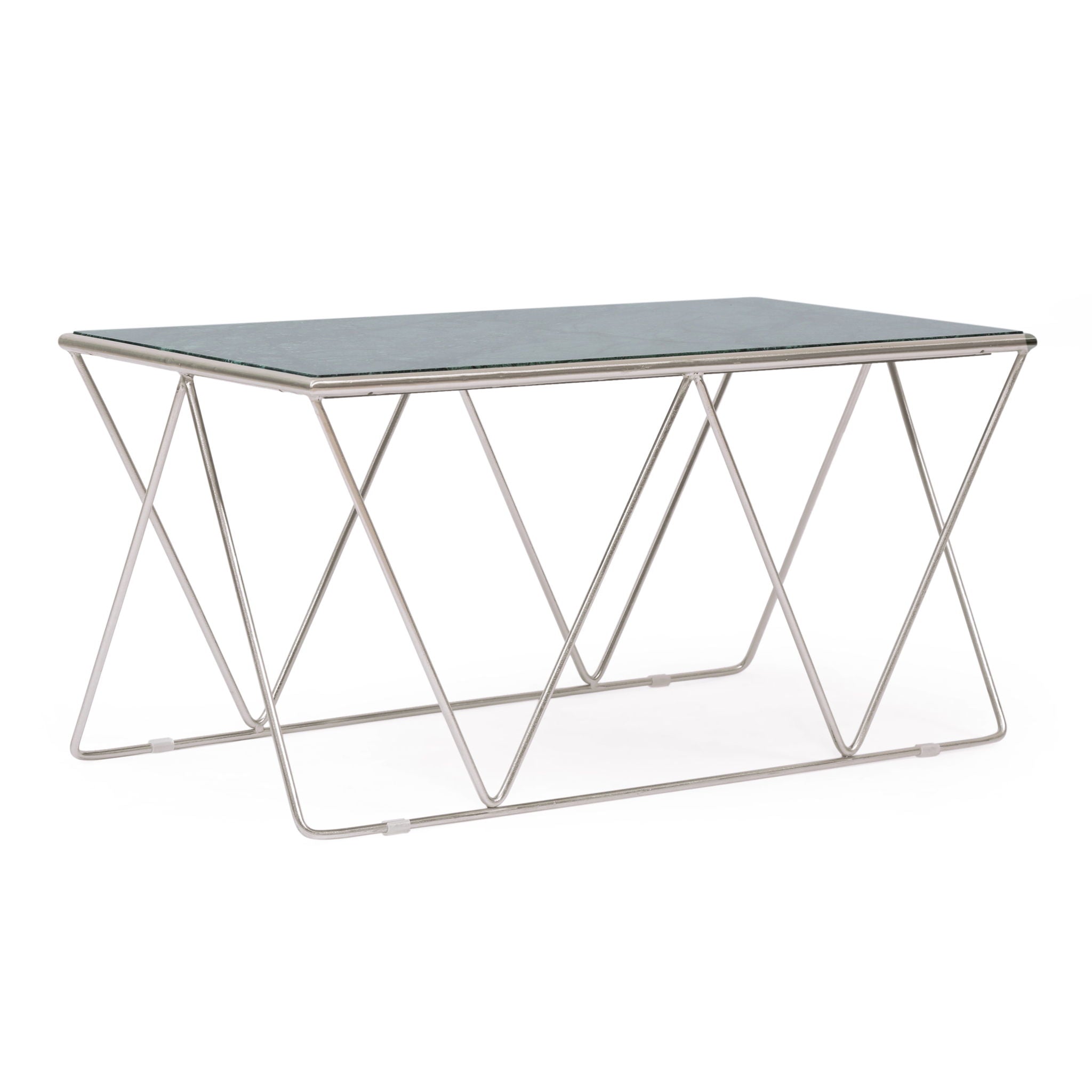 Modern Glam Marble Coffee Table With Gold Base - Green