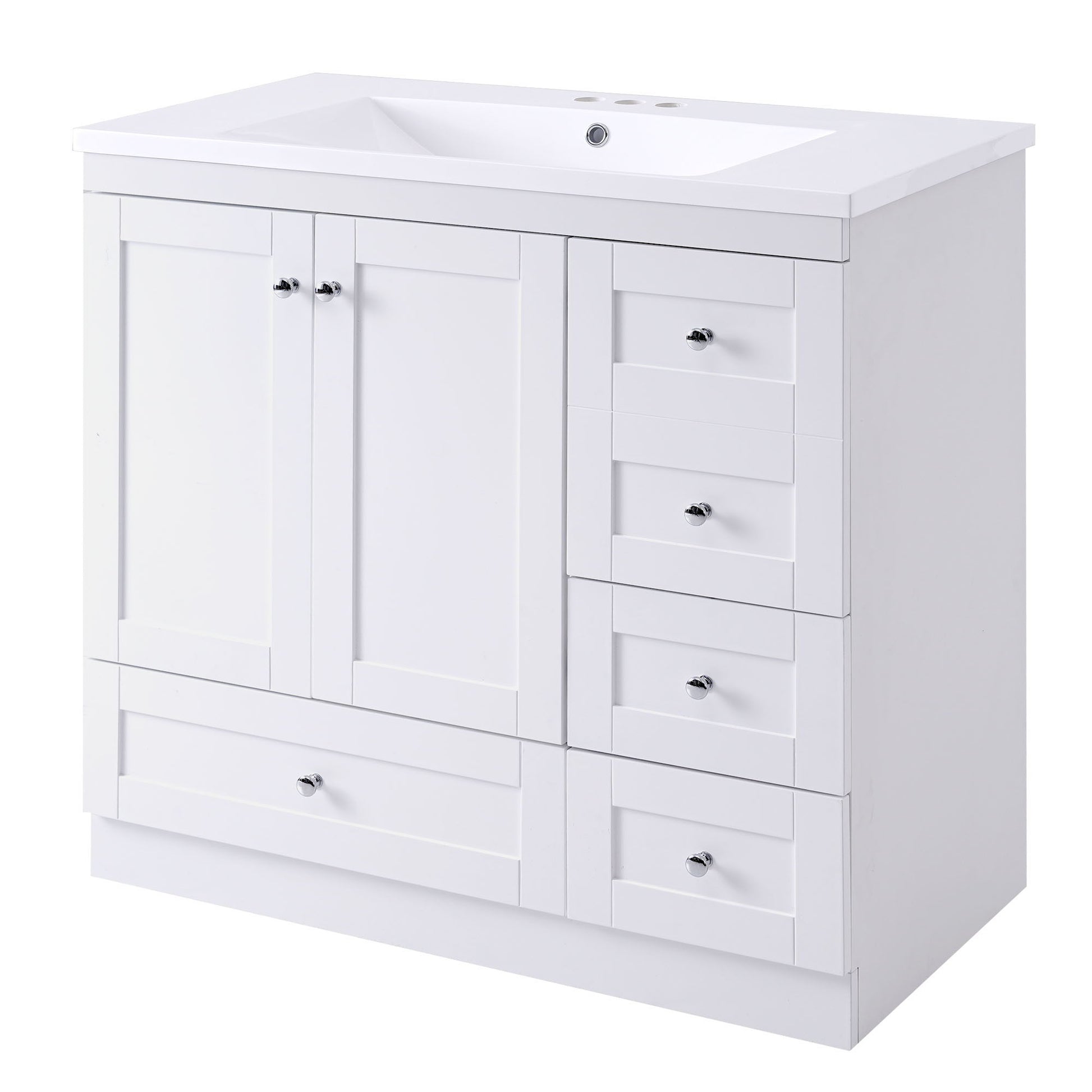 Shaker Free Standing Bathroom Vanity Cabinet With Sink, Soft Close Drawers, Soft Close Doors - Best Buy Furniture