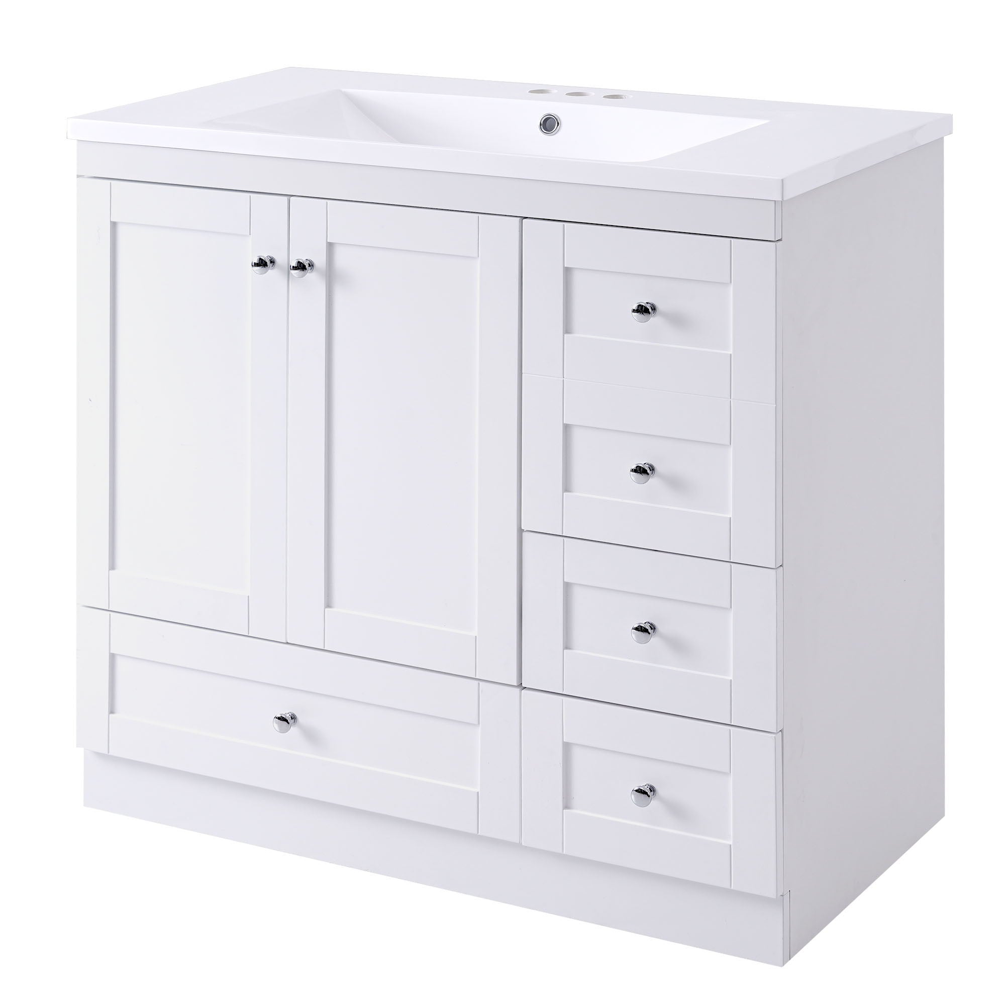Shaker Free Standing Bathroom Vanity Cabinet With Sink, Soft Close Drawers, Soft Close Doors - Best Buy Furniture