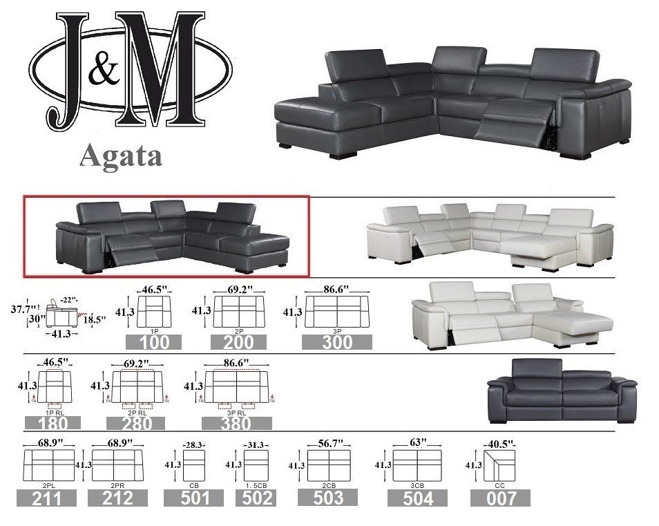 Agata Premium Leather Sectional J&M