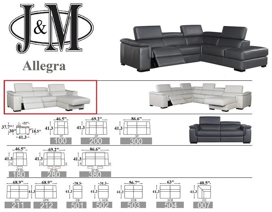 Allegra Premium Leather Sectional J&M