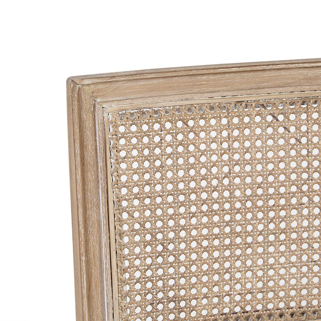 Armless Dining Chair with Cane Back and Tapered Wood Legs - Set of 2