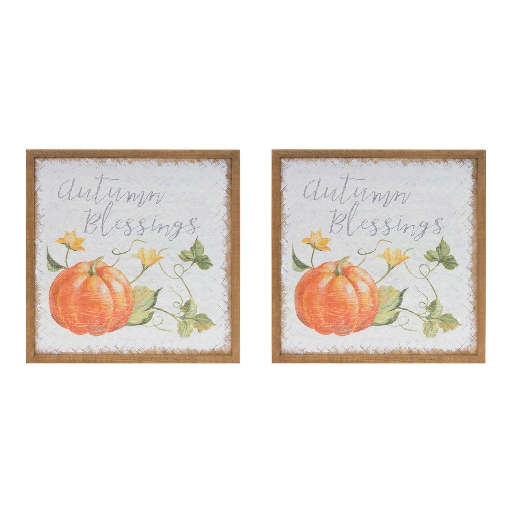 Autumn Blessing Pumpkin Sign (Set of 2) - Tuesday Morning - Wall Signs