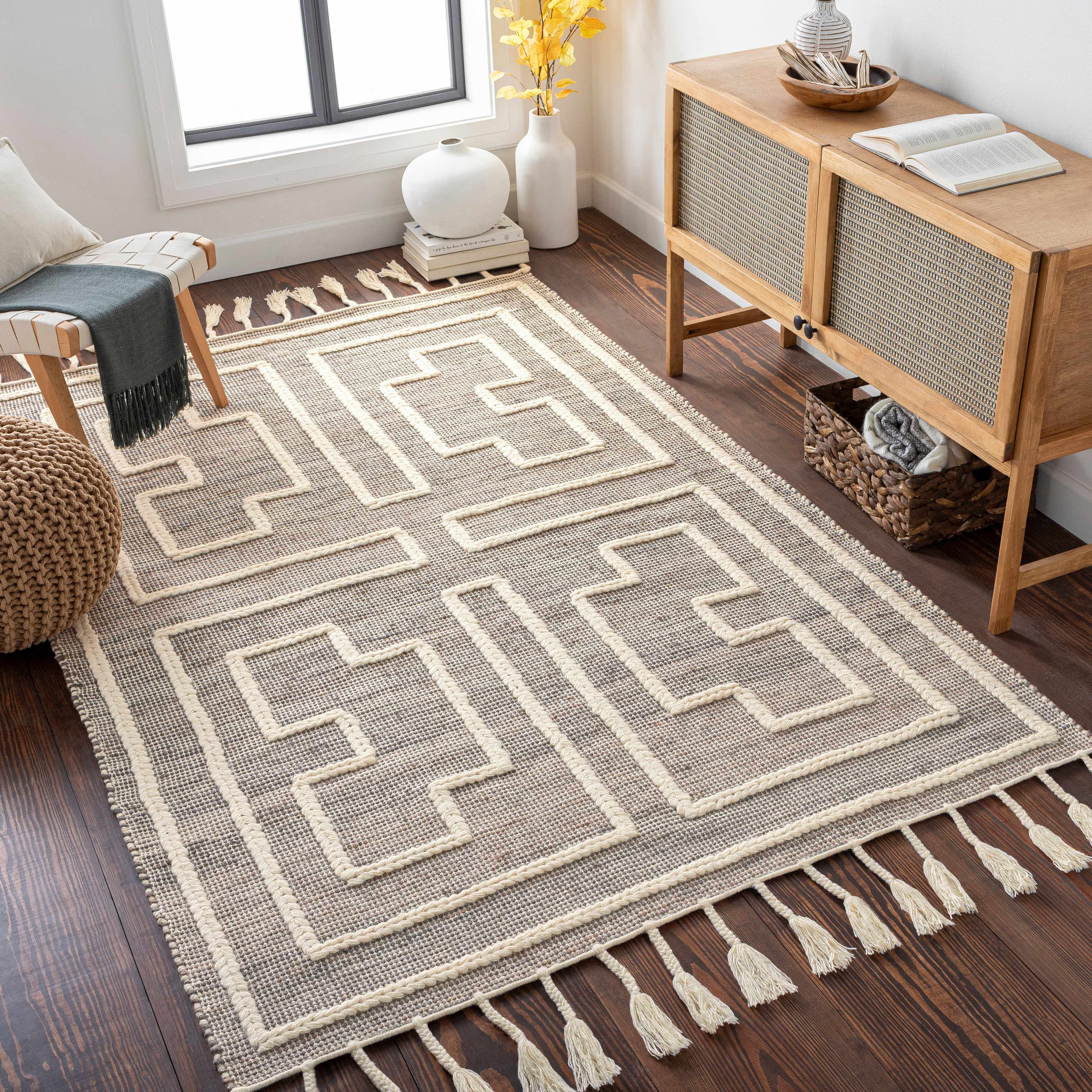 Azra Tasseled Jute&Wool Rug