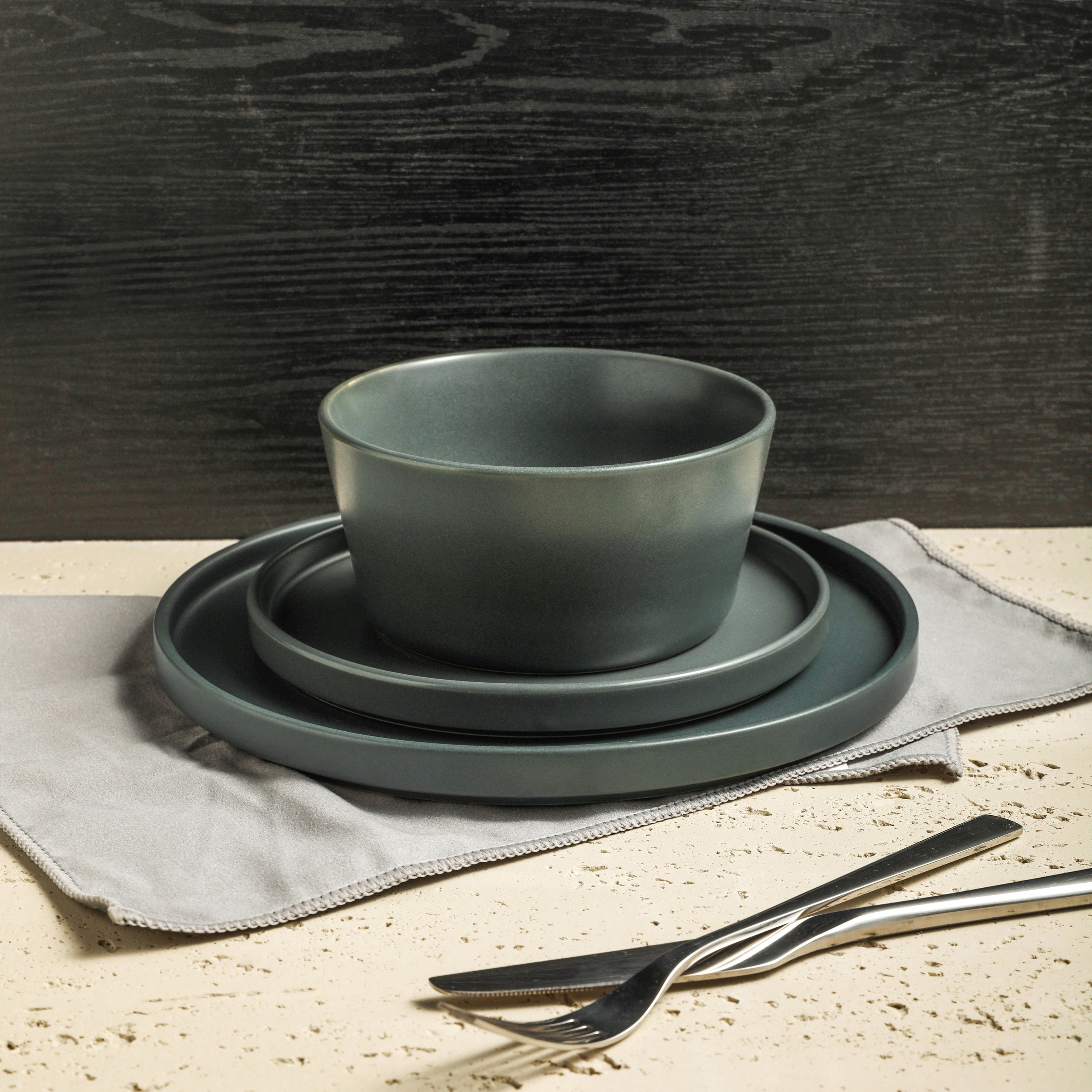 Celina Stoneware Dinnerware Set - Gray Matte