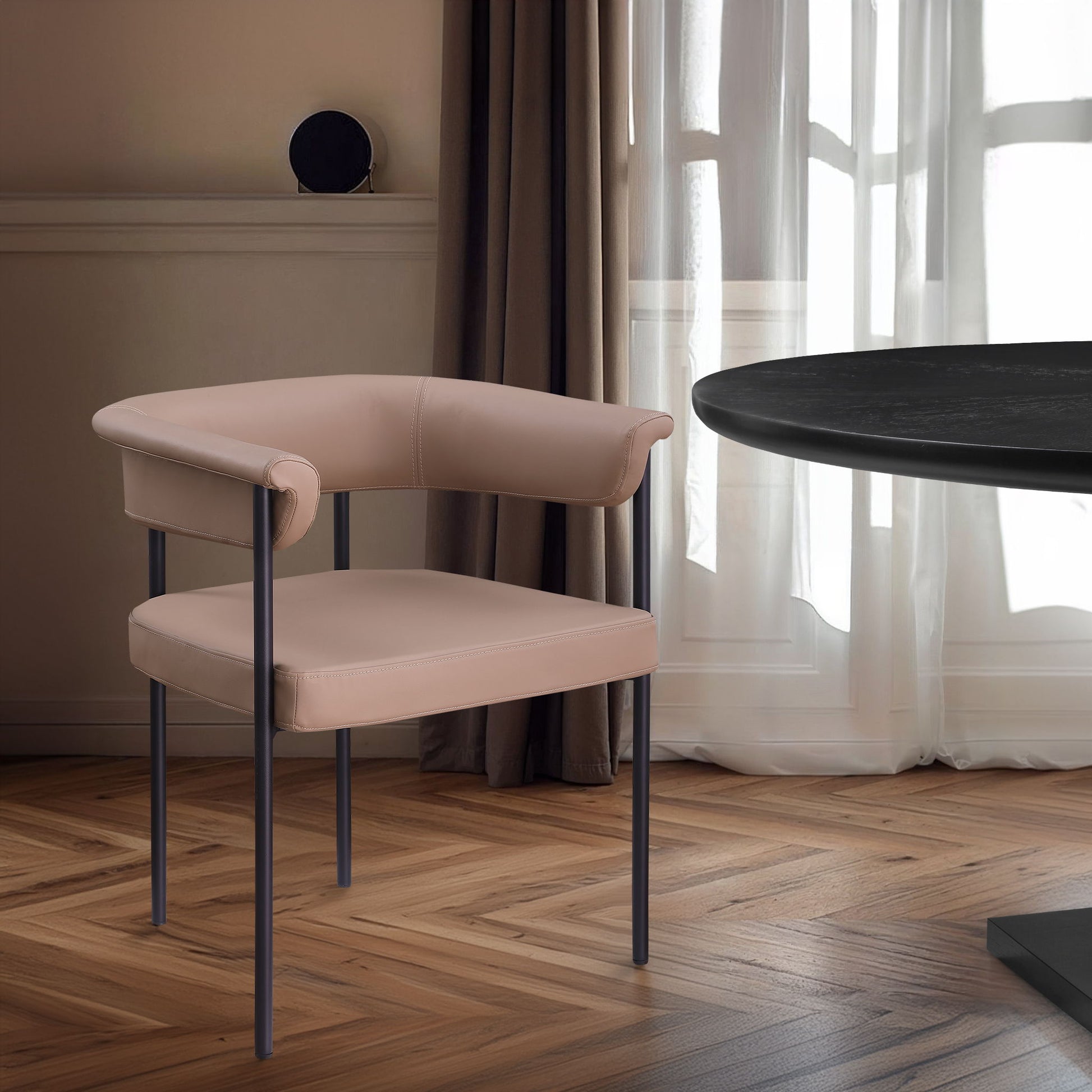 Malin - Faux Leather Dining Chair (Set of 2) - Tan - Best Buy Furniture