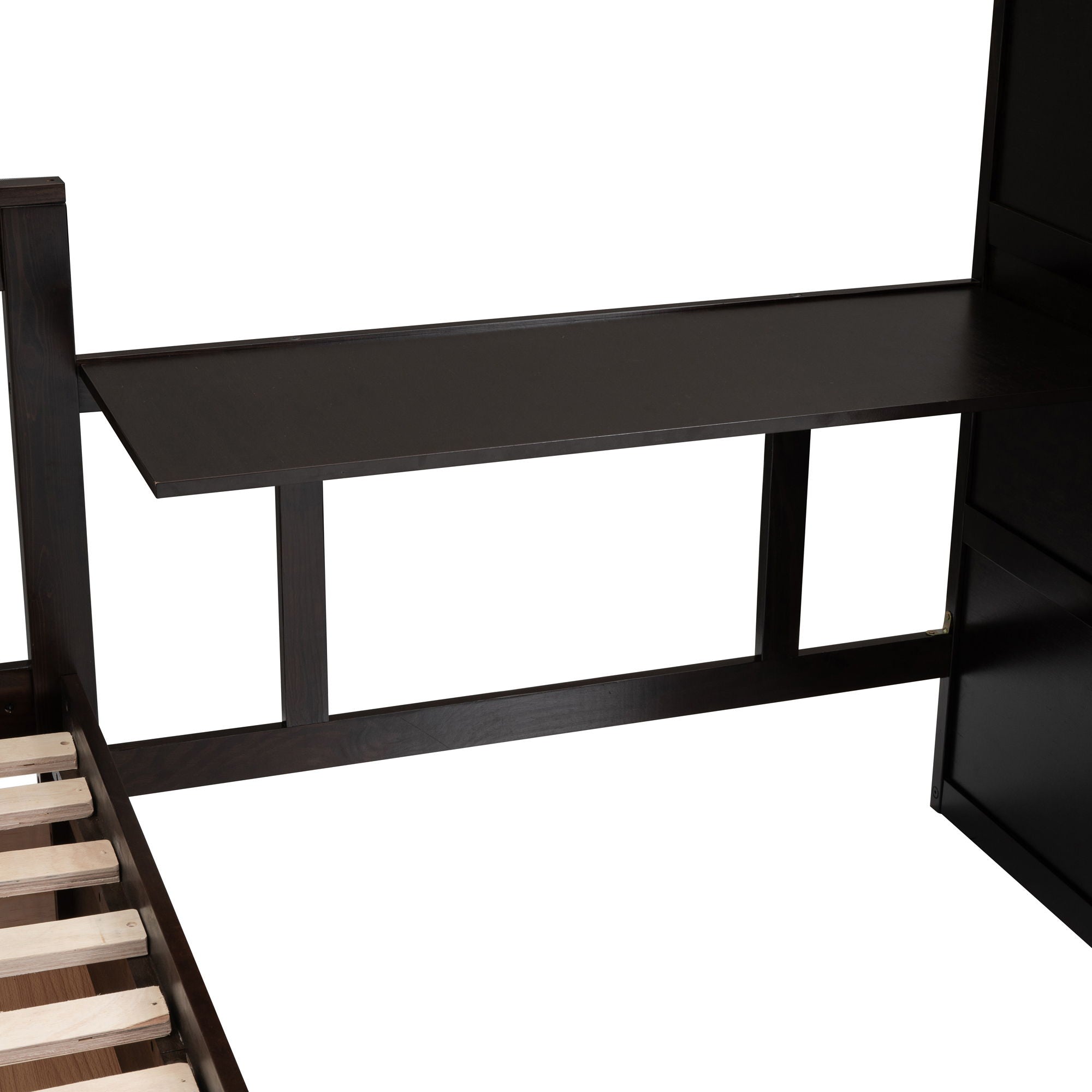 L Shaped Bunk Bed With 3 Drawers, Portable Desk And Wardrobe
