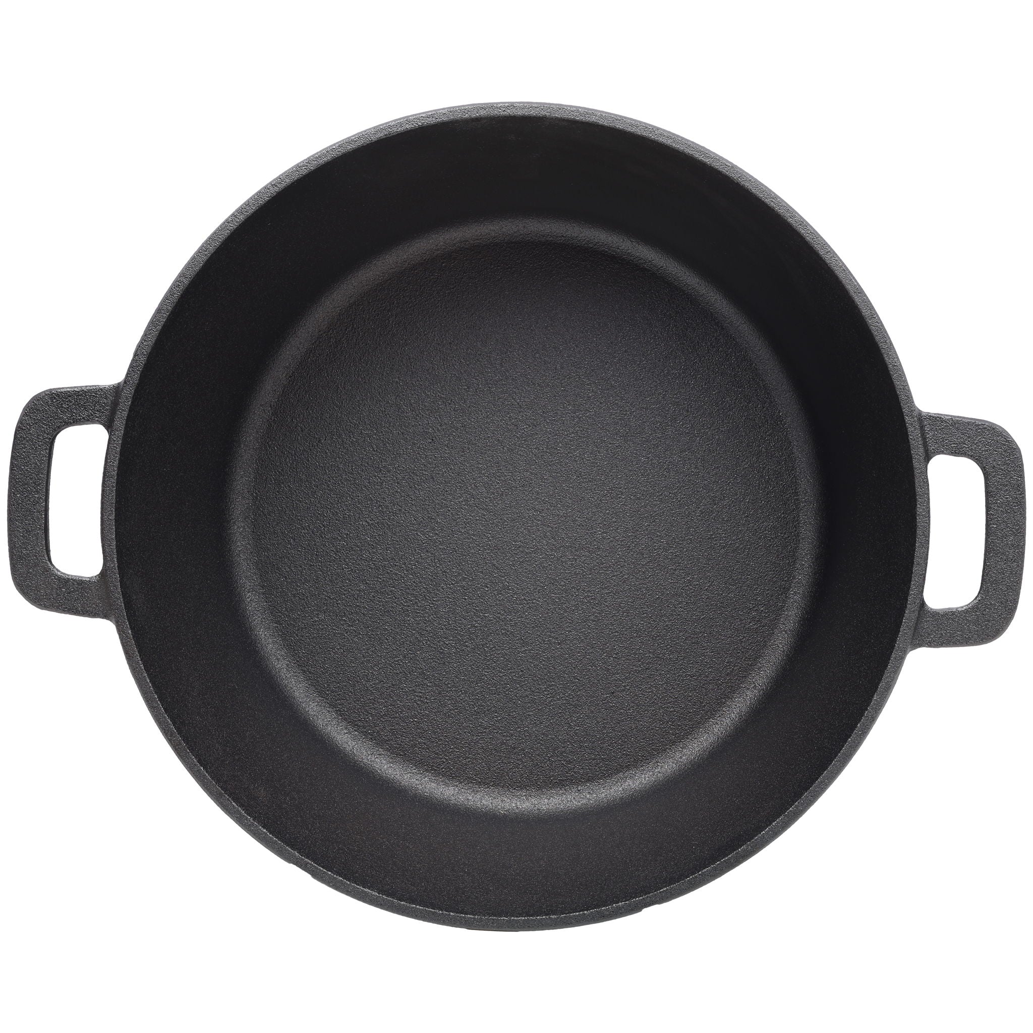 Pre-Seasoned Cast Dutch Oven 2 In 1 With Dual Handles And Covers, 5 Quart - Black