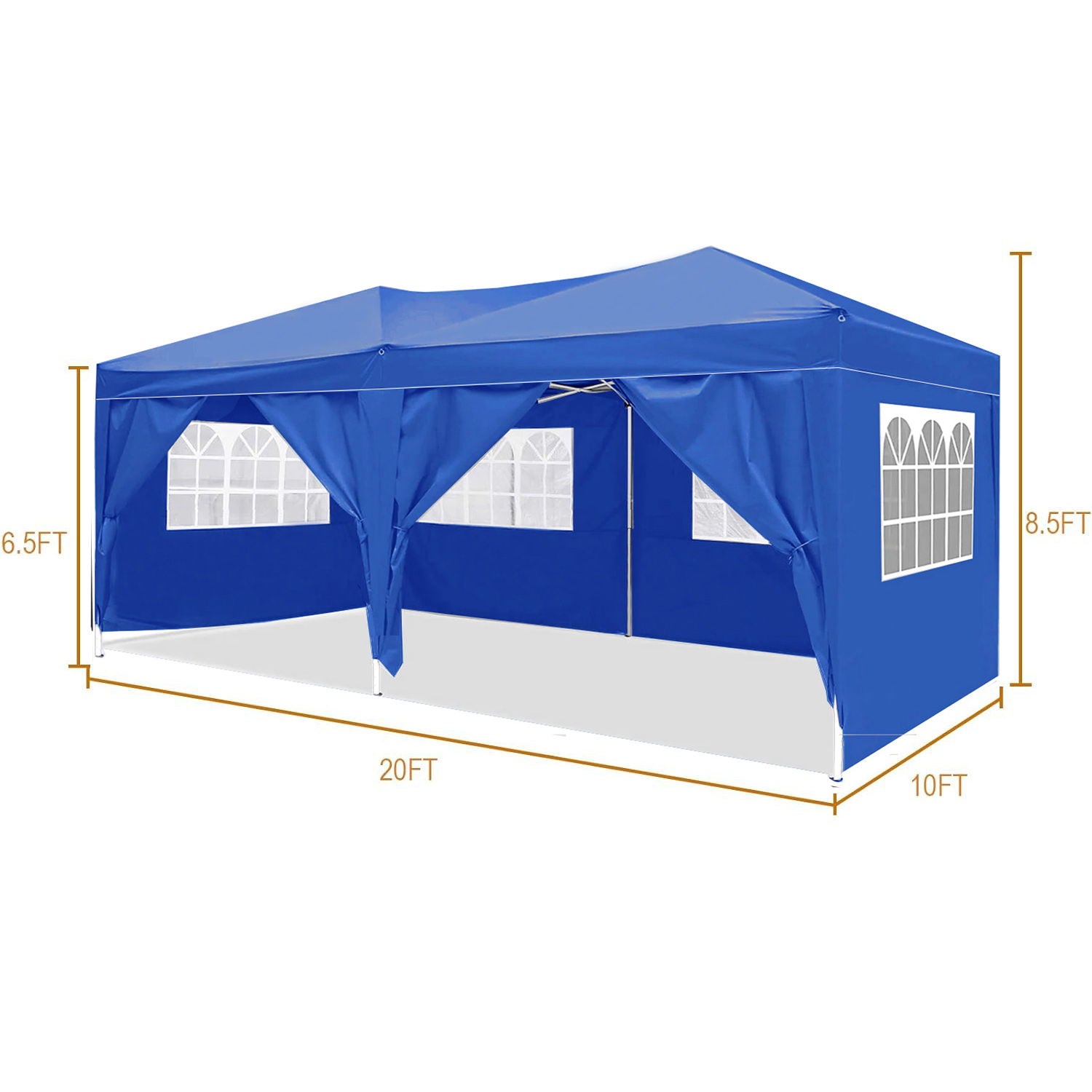 10'X20' Folding Canopy With 6 Removable Sidewalls Outdoor Event Shelter UPF 50+ Gazebo Portable Tents For Parties Beach Camping Wedding Ez Pop Up Canopy - Best Buy Furniture