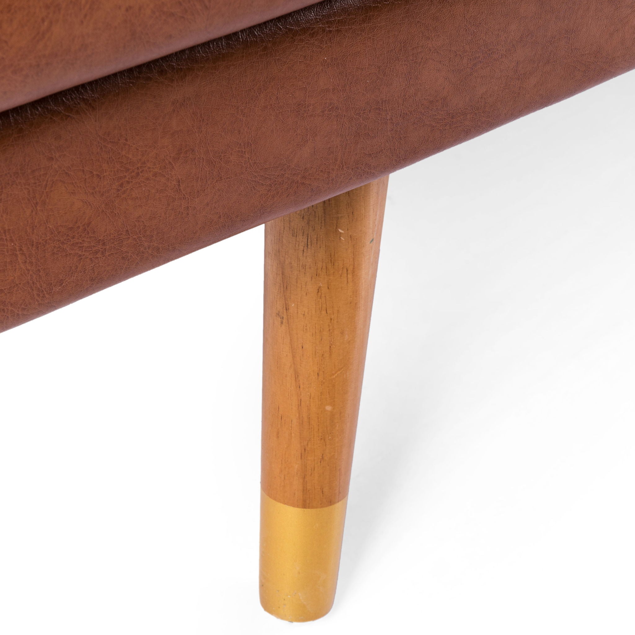 Adelaide - Mid Century Modern Tufted Sofa With Rolled Accent Pillows - Light Brown