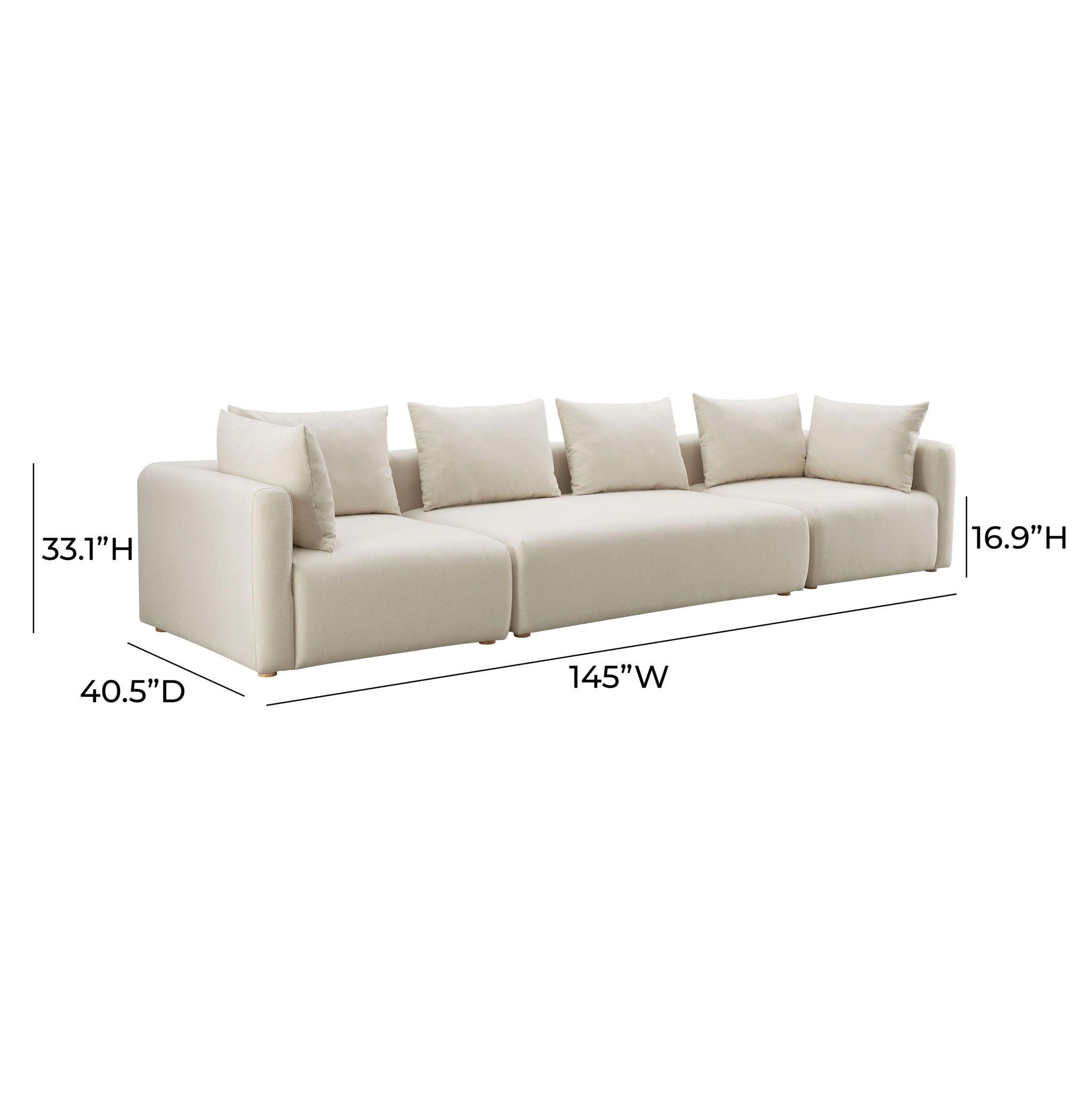 Hangover - 145" Long Linen Sofa - Cream