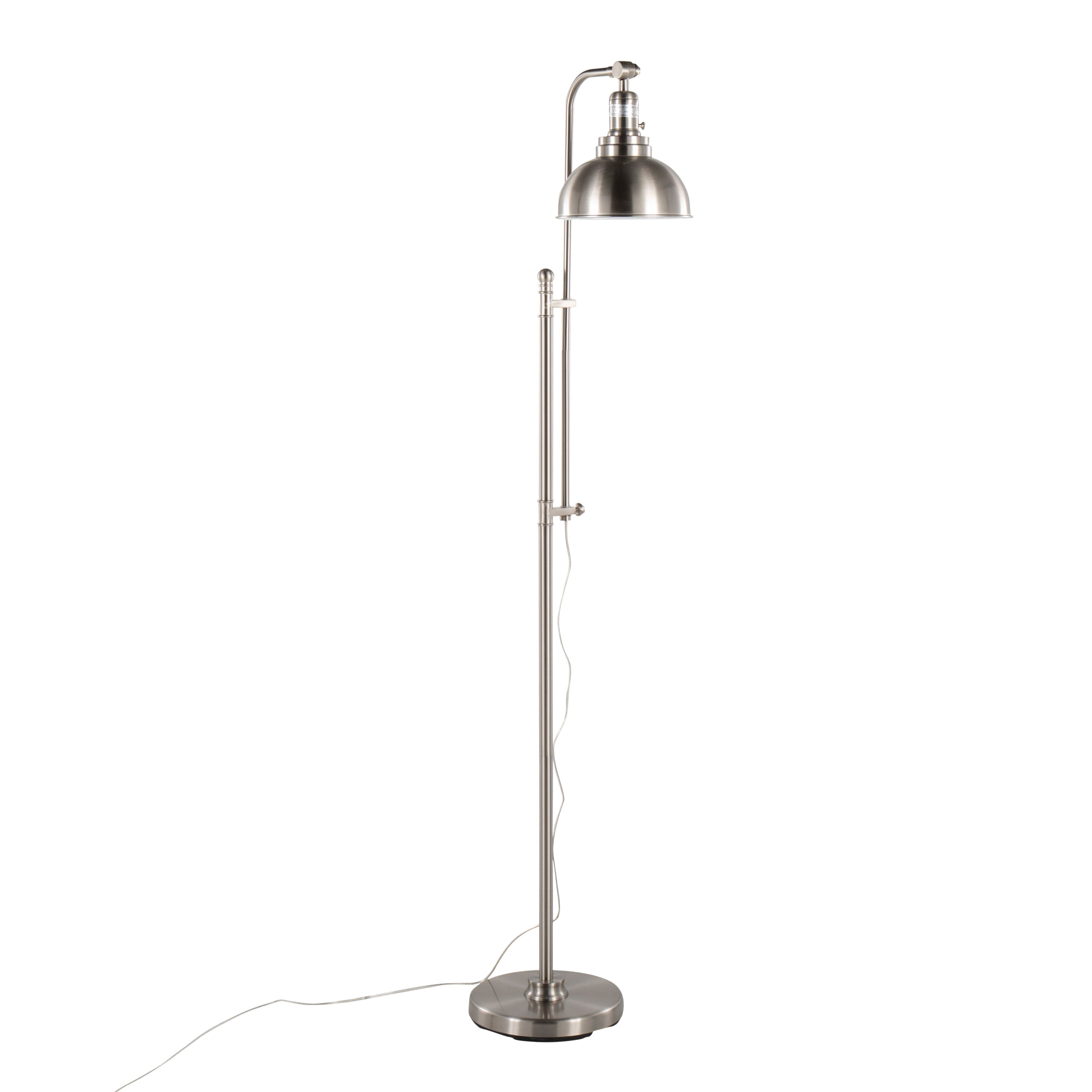 Emery Industrial Floor Lamp in Nickel by LumiSource