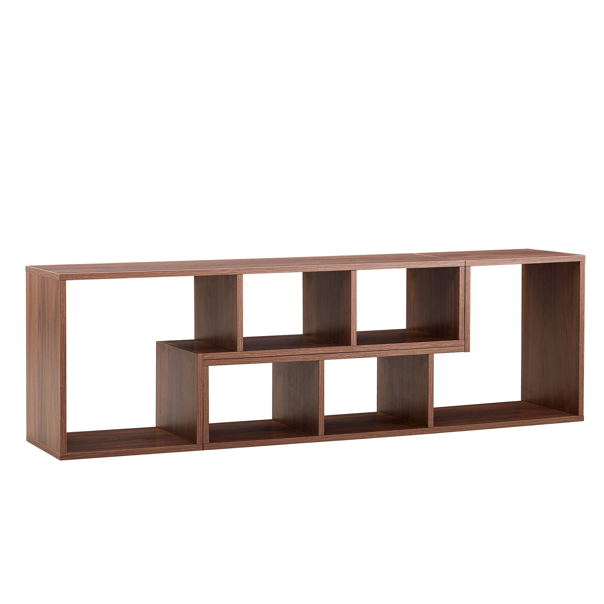 Minimalist Cube TV Stand With Adjustable Open Storage Shelves