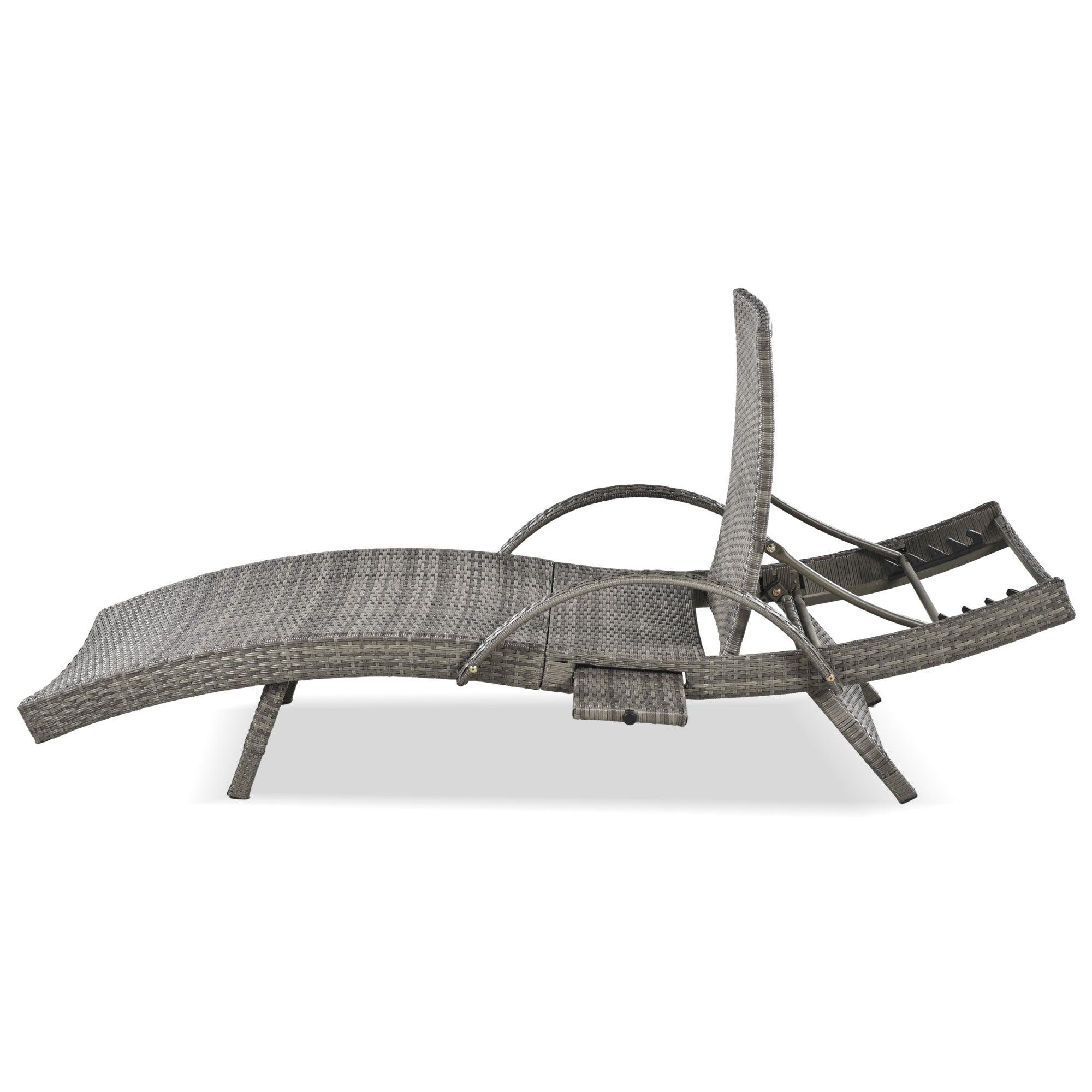 K&K 80" Outdoor Wicker Chaise Lounge Chairs Set of 2