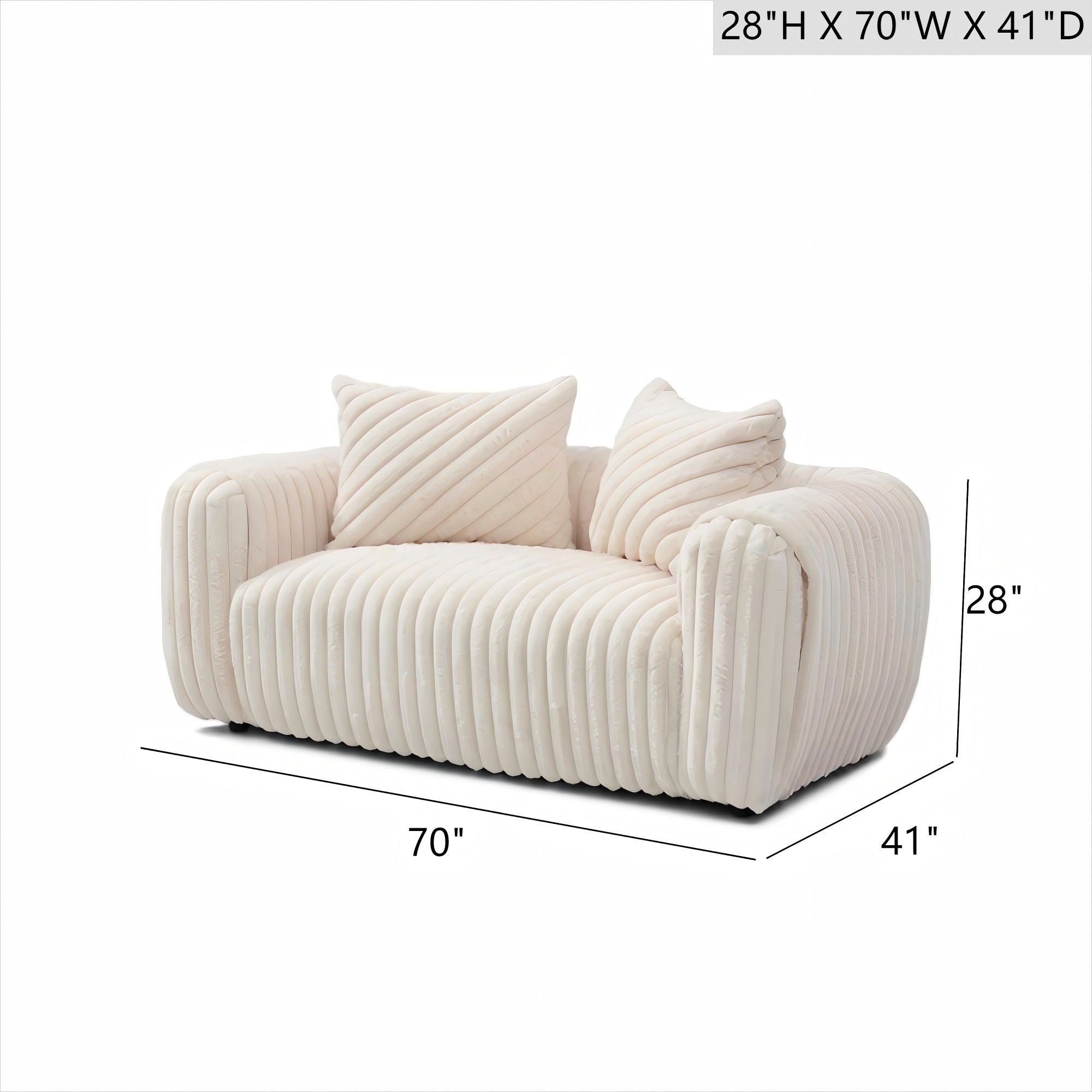 Cancun - Loveseat - White