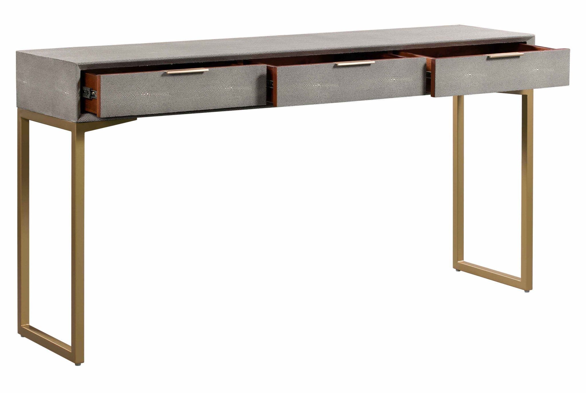 Pesce - Shagreen Console Table - Pearl Silver