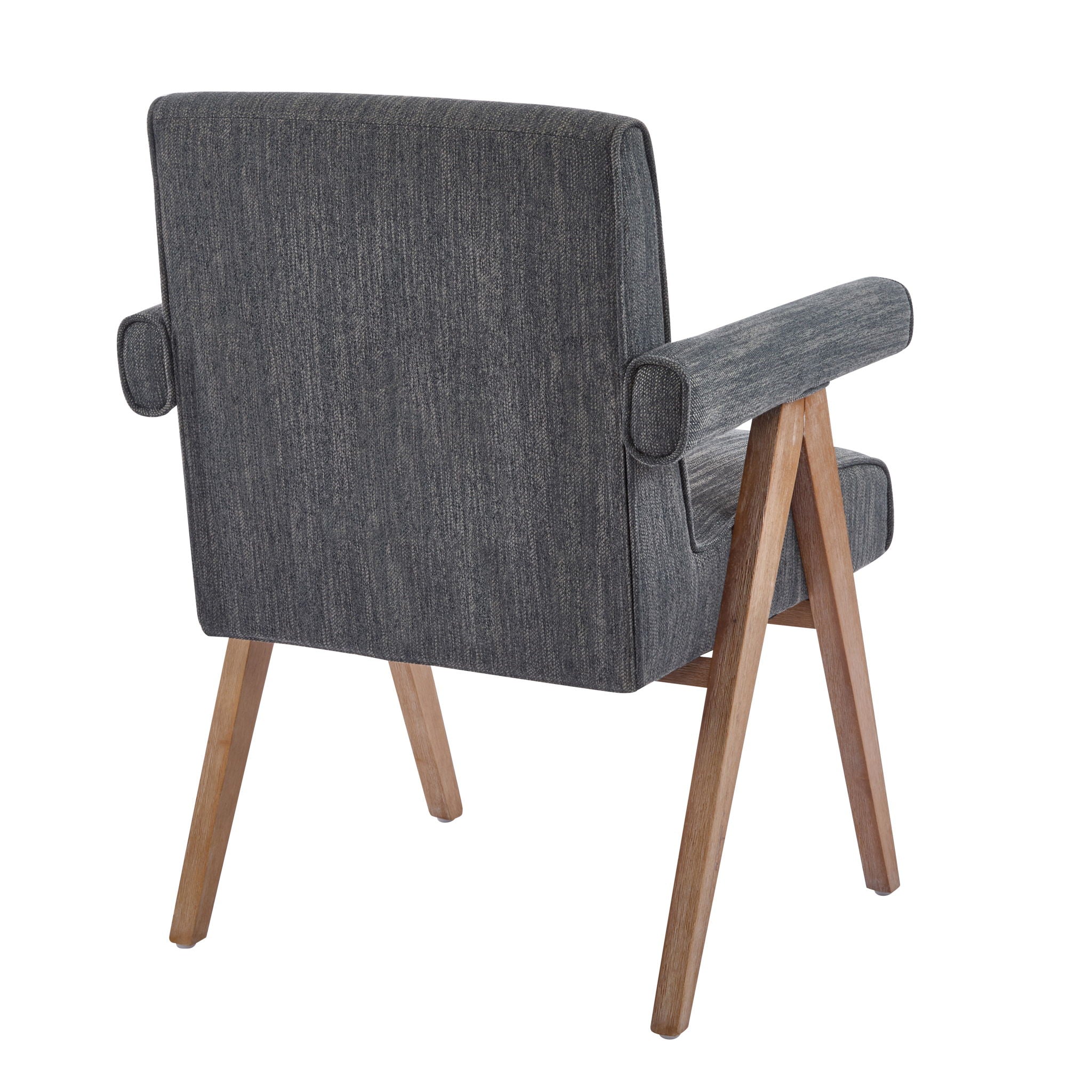 Contemporary Poppy Fabric Dining Armchair With Rubberwood Legs