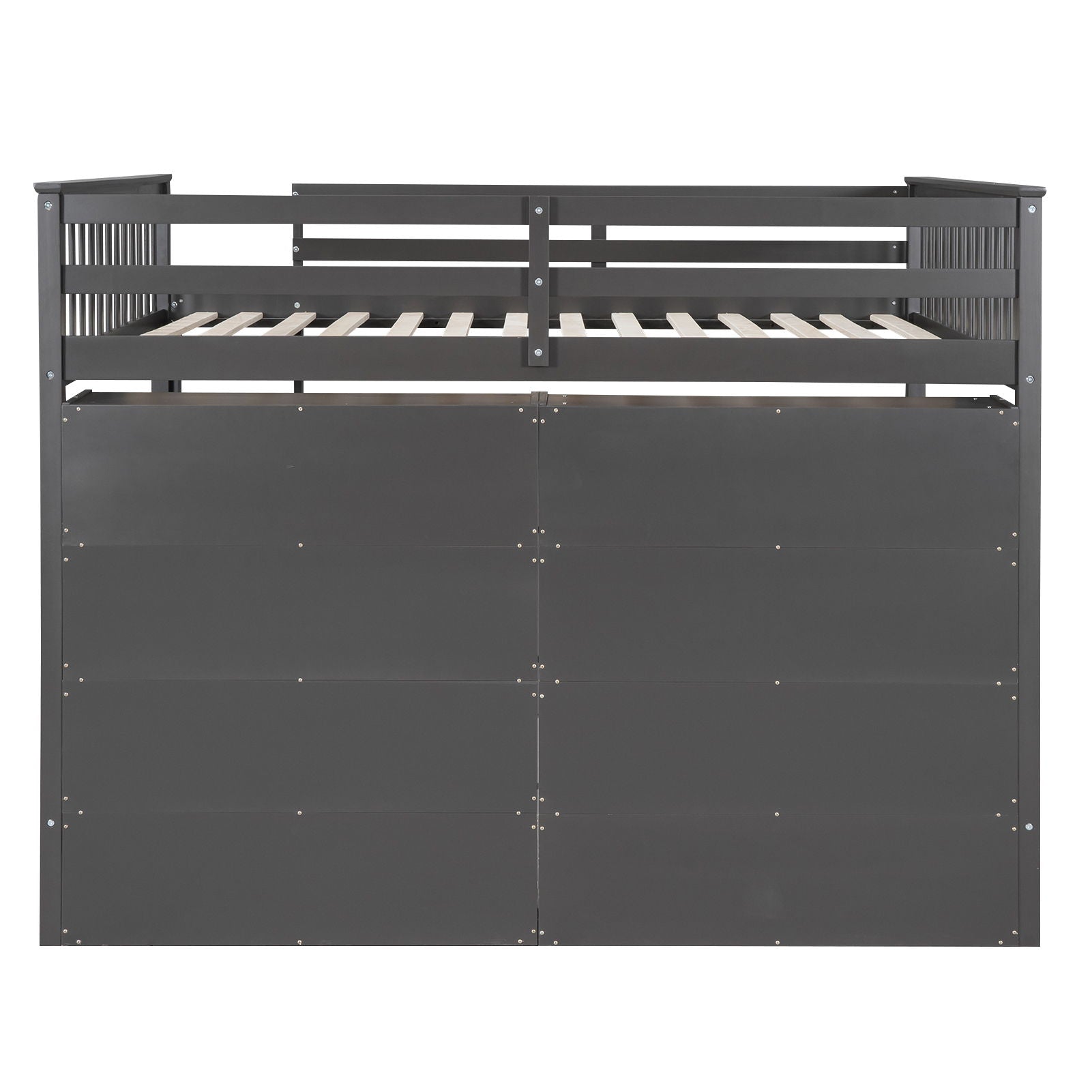 Loft Bed With 8 Open Storage Shelves And Built In Ladder