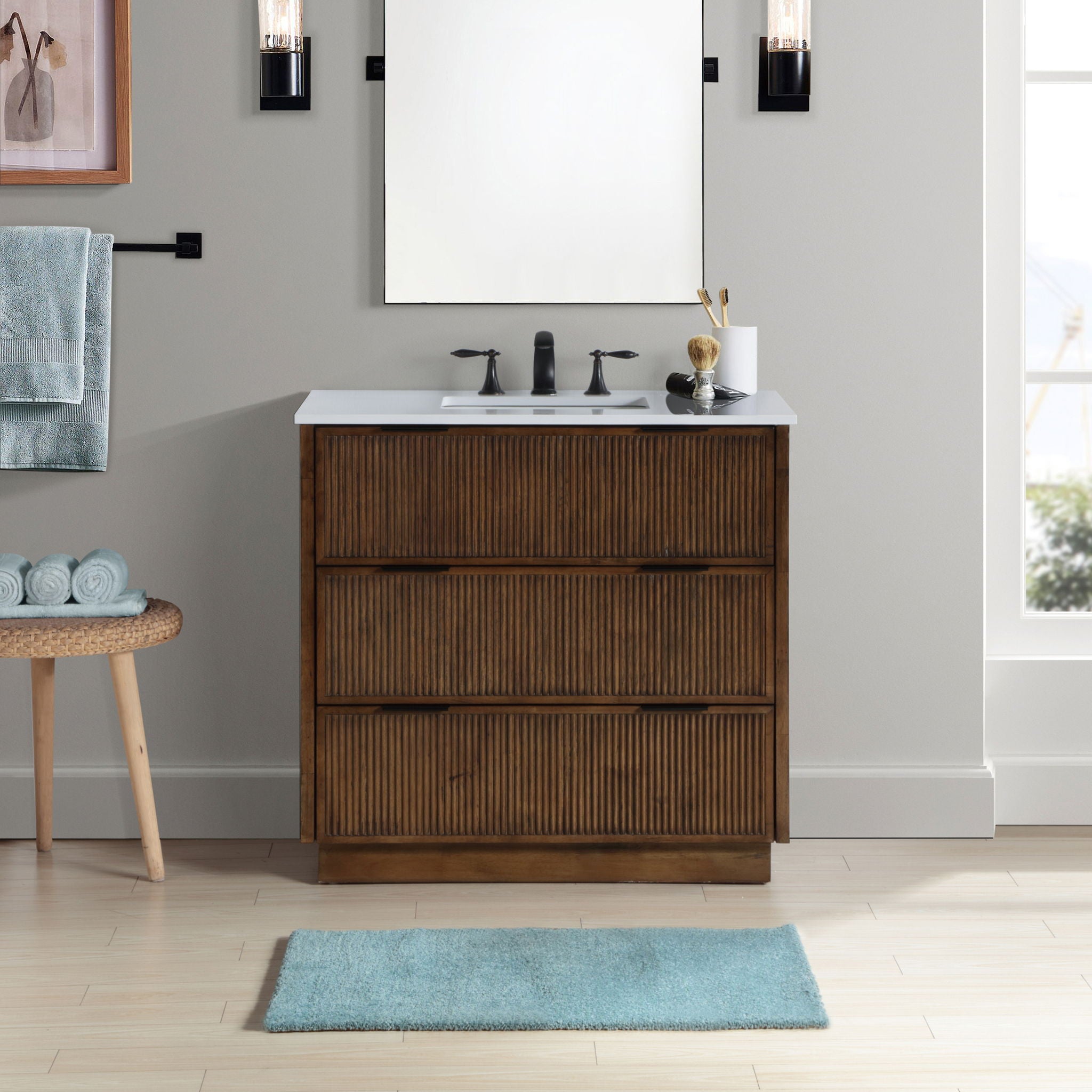 Willard - Engineered Stone And Solid Wood Bathroom Vanity