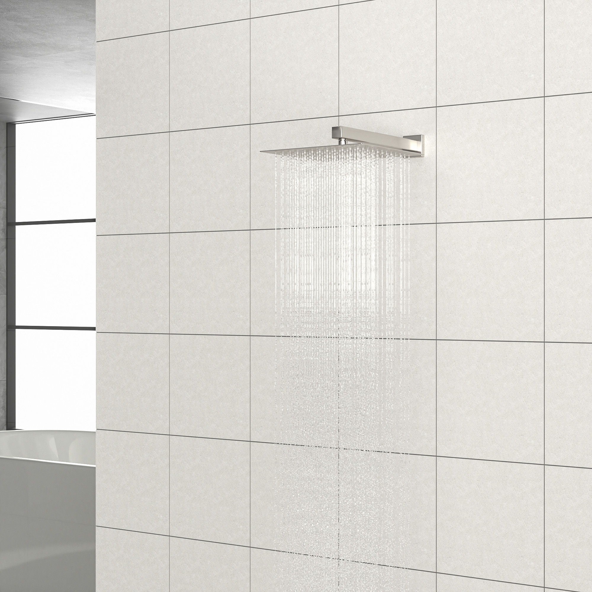 Ultra Thin Square Rainfall Shower Head Stainless Steel, Wall Or Ceiling Mount
