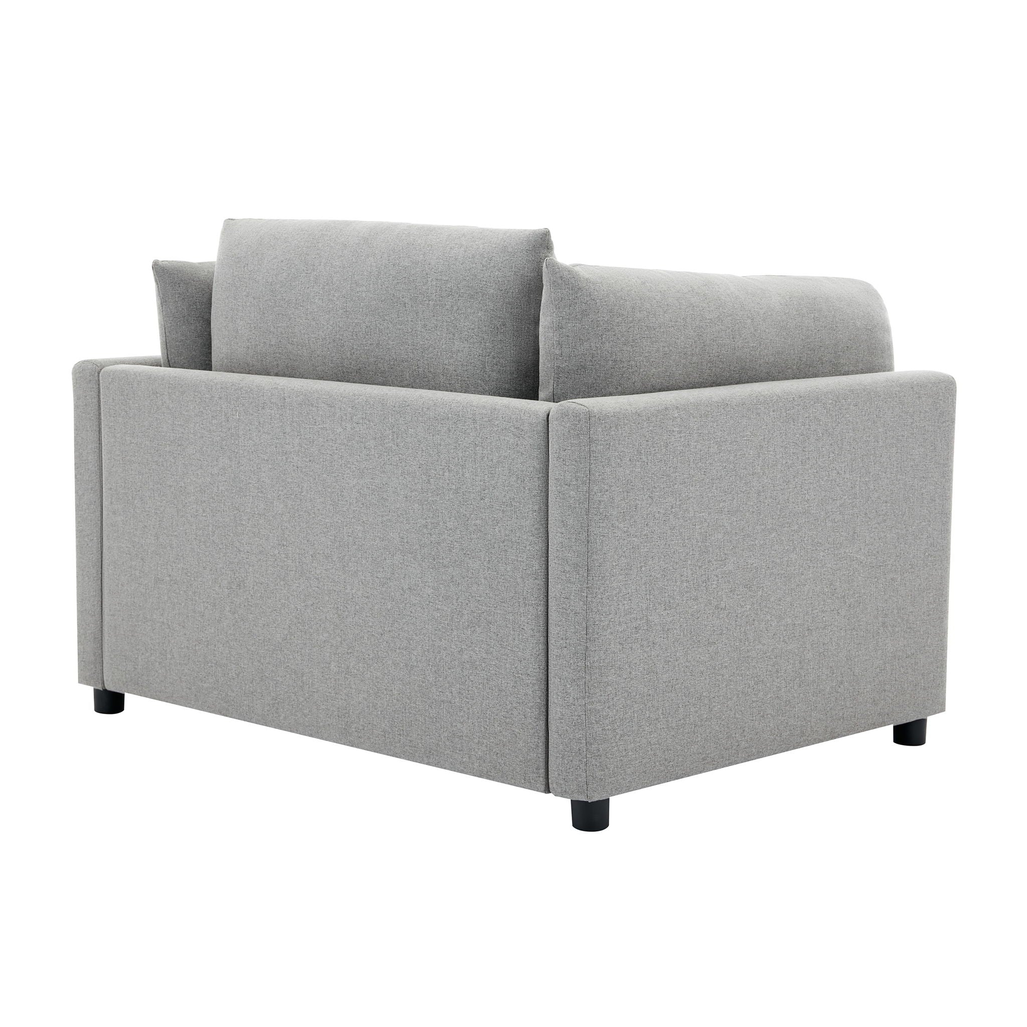 Wide Modern Oversized Armchair With Ottoman Stool, Single Sofa With Lumbar Support, Accent Chair