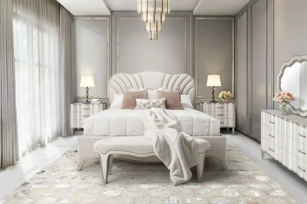 London Place - Dresser With Mirror - Creamy Pearl