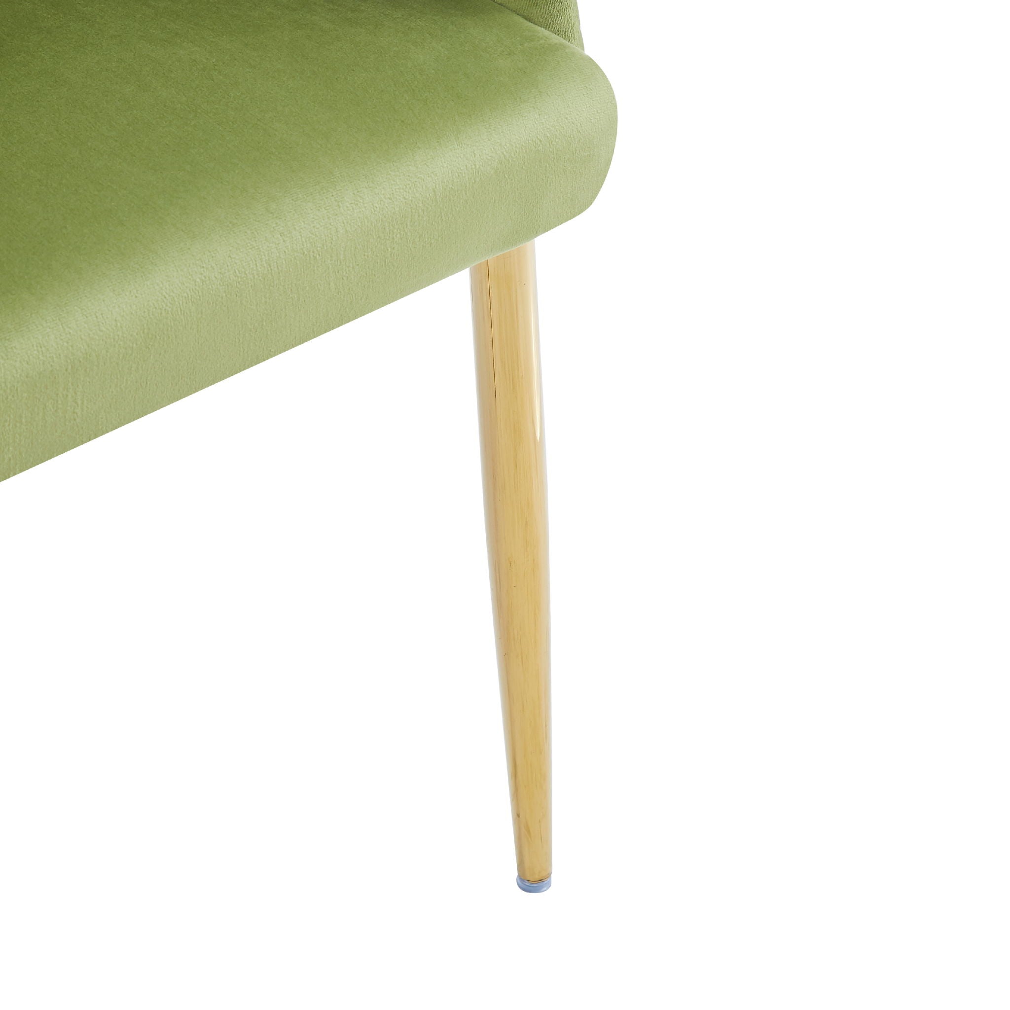 Luxury Handmade Accent Chair (Set of 2) With Gold Legs, Modern Green Velvet Armchair For Living Room And Bedroom - Green