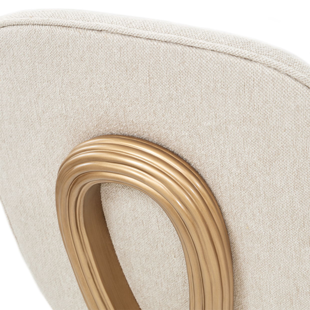 Camellia Field - Vanity Chair - Linen / Antique Gold
