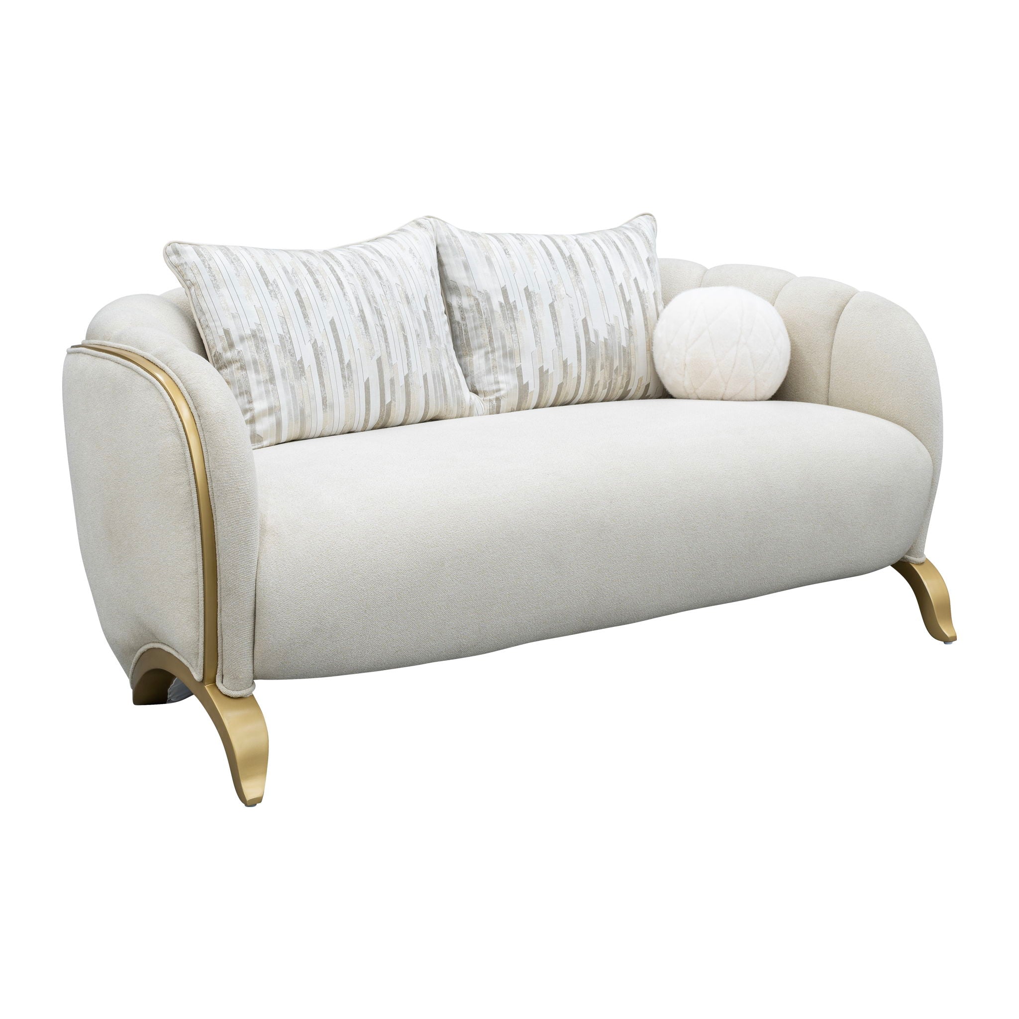 Scotts Square - Loveseat - Cornsilk / Light Champagne
