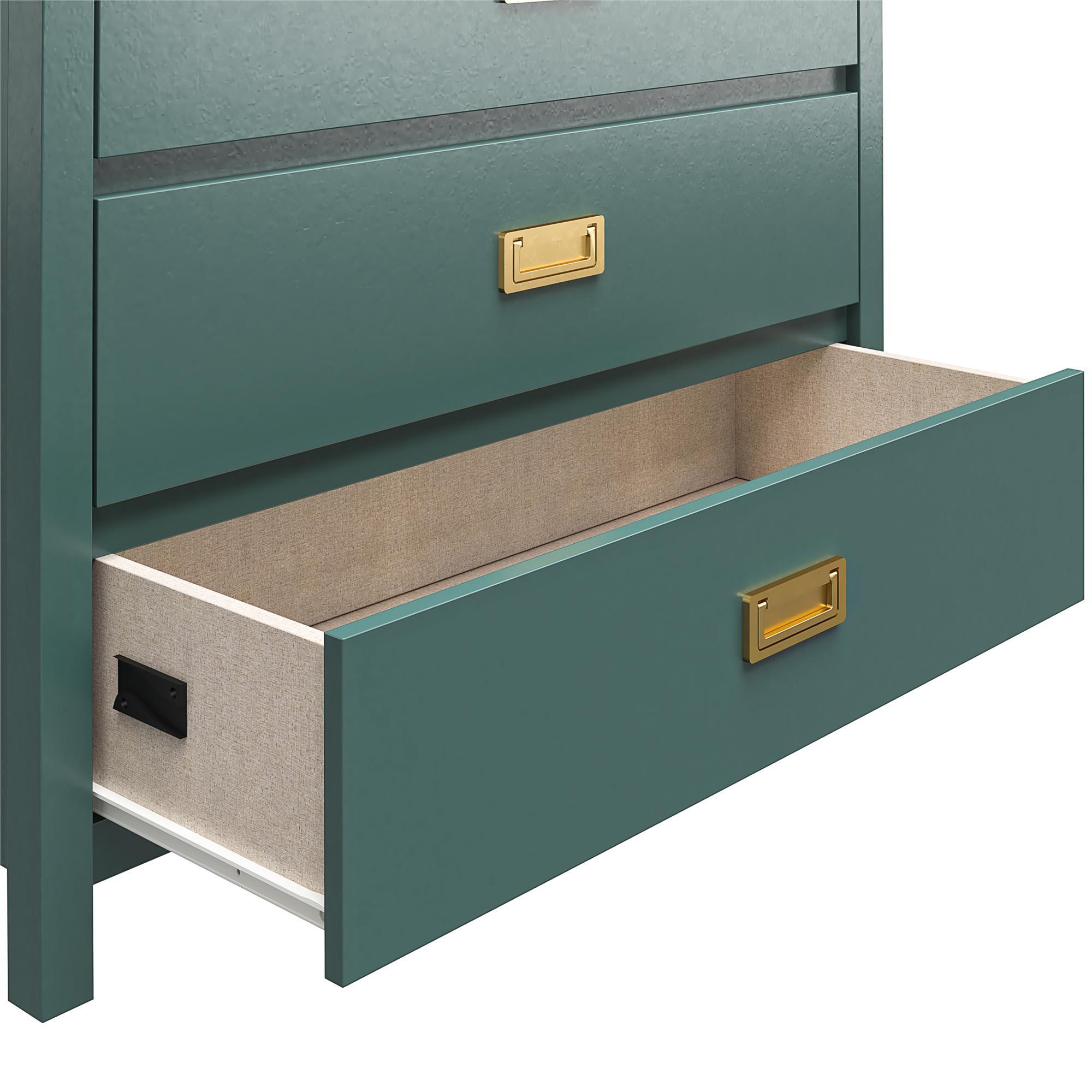Haven - 5 Drawer Dresser - Dark Green