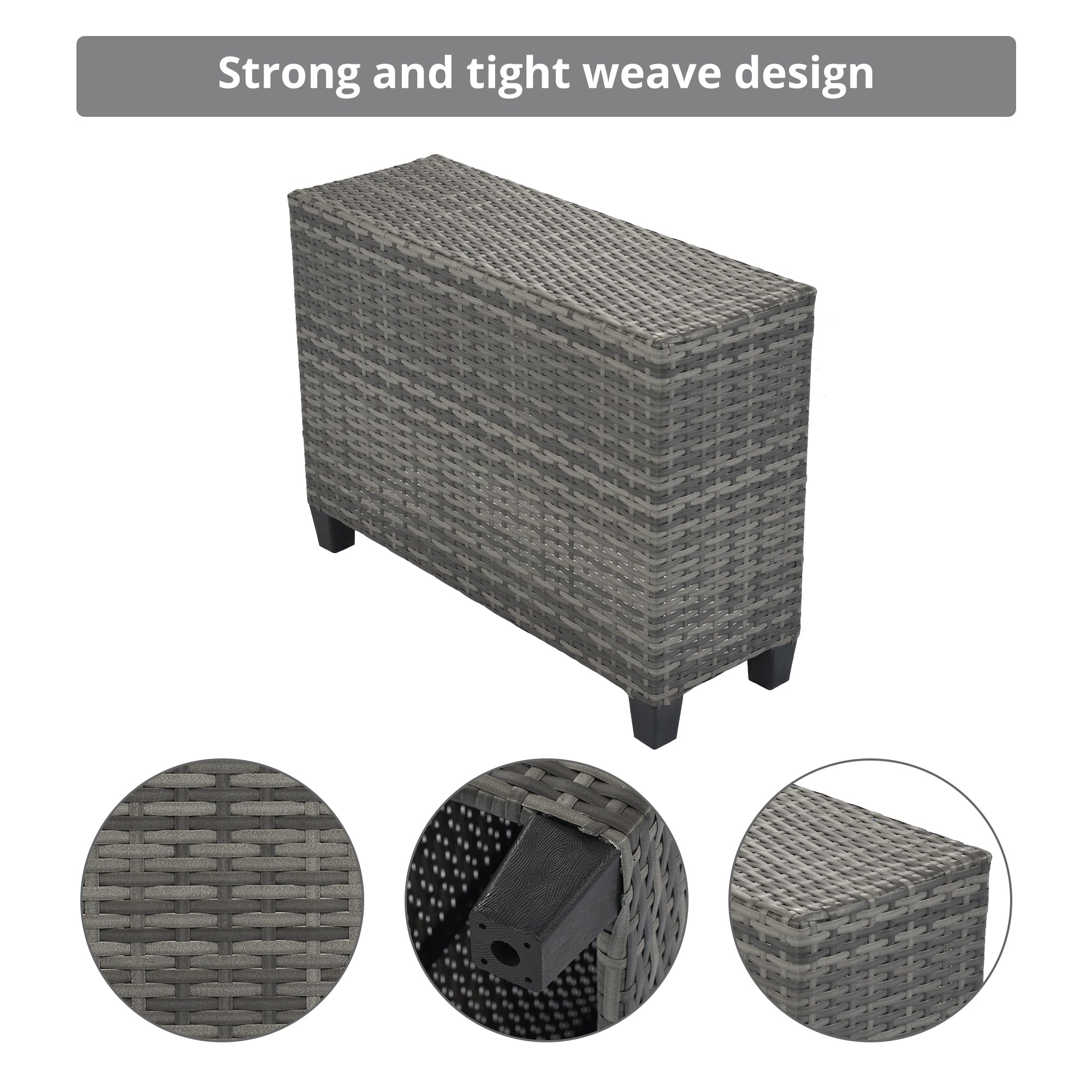 8-piece outdoor wicker round sofa set, half-moon sectional set all weather