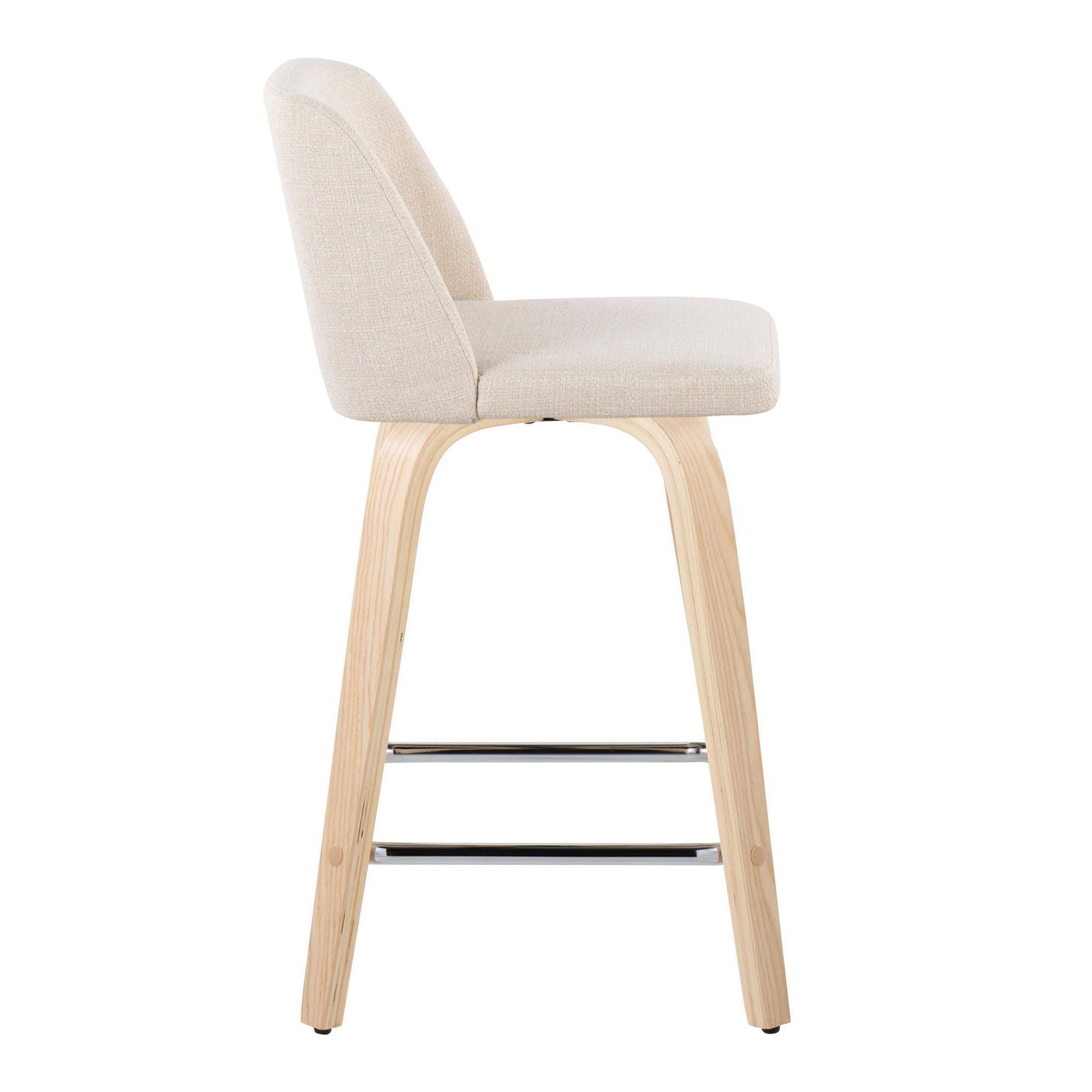 Toriano - Contemporary Fixed Height Counter Stool With Swivel With Square Footrest (Set of 2) - Best Buy Furniture