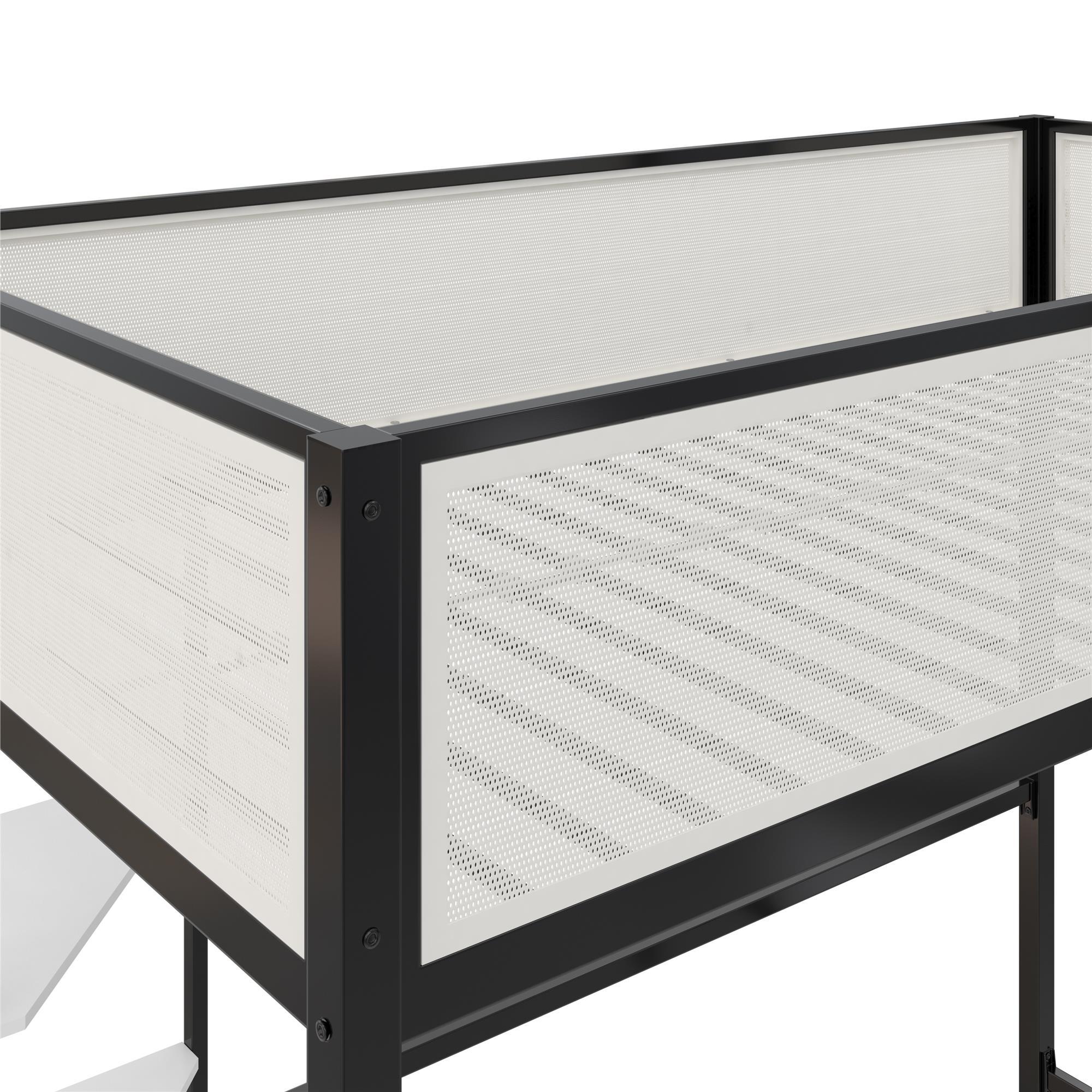 Axel - Twin Loft Bed With Desk & Shelves - Black