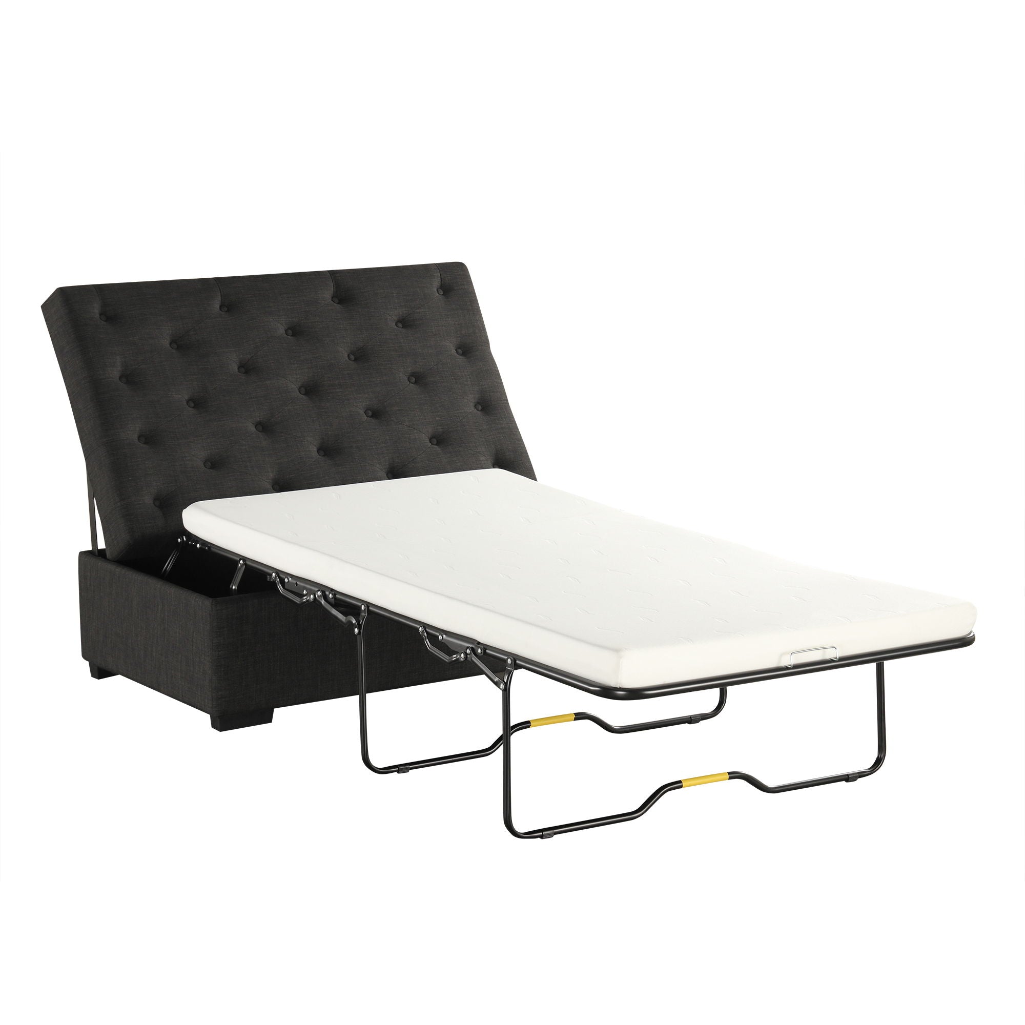 Convertible Folding Sofa Bed Ottoman With Memory Mattress And Tufted Design