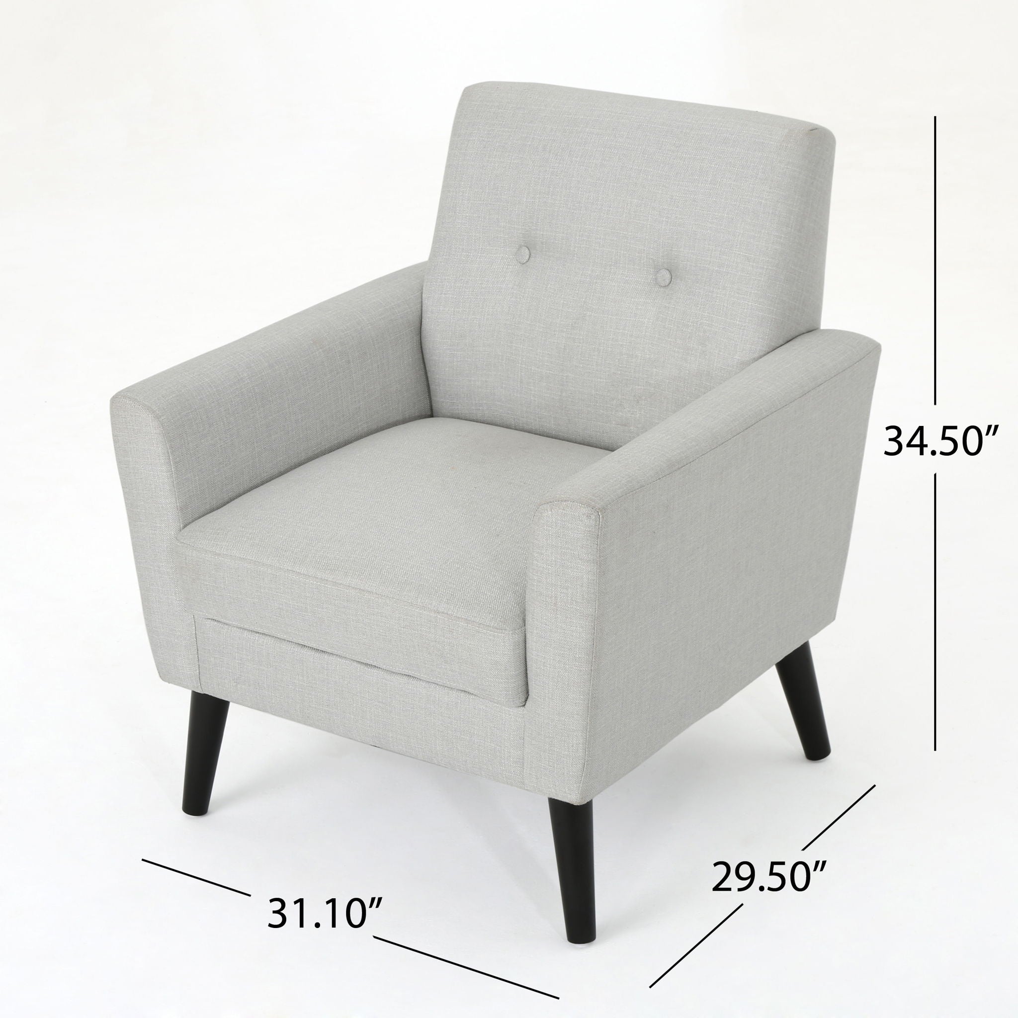 Radiantize - Upholstered Fabric Club Chair With Square-Off Back And Button Tufted