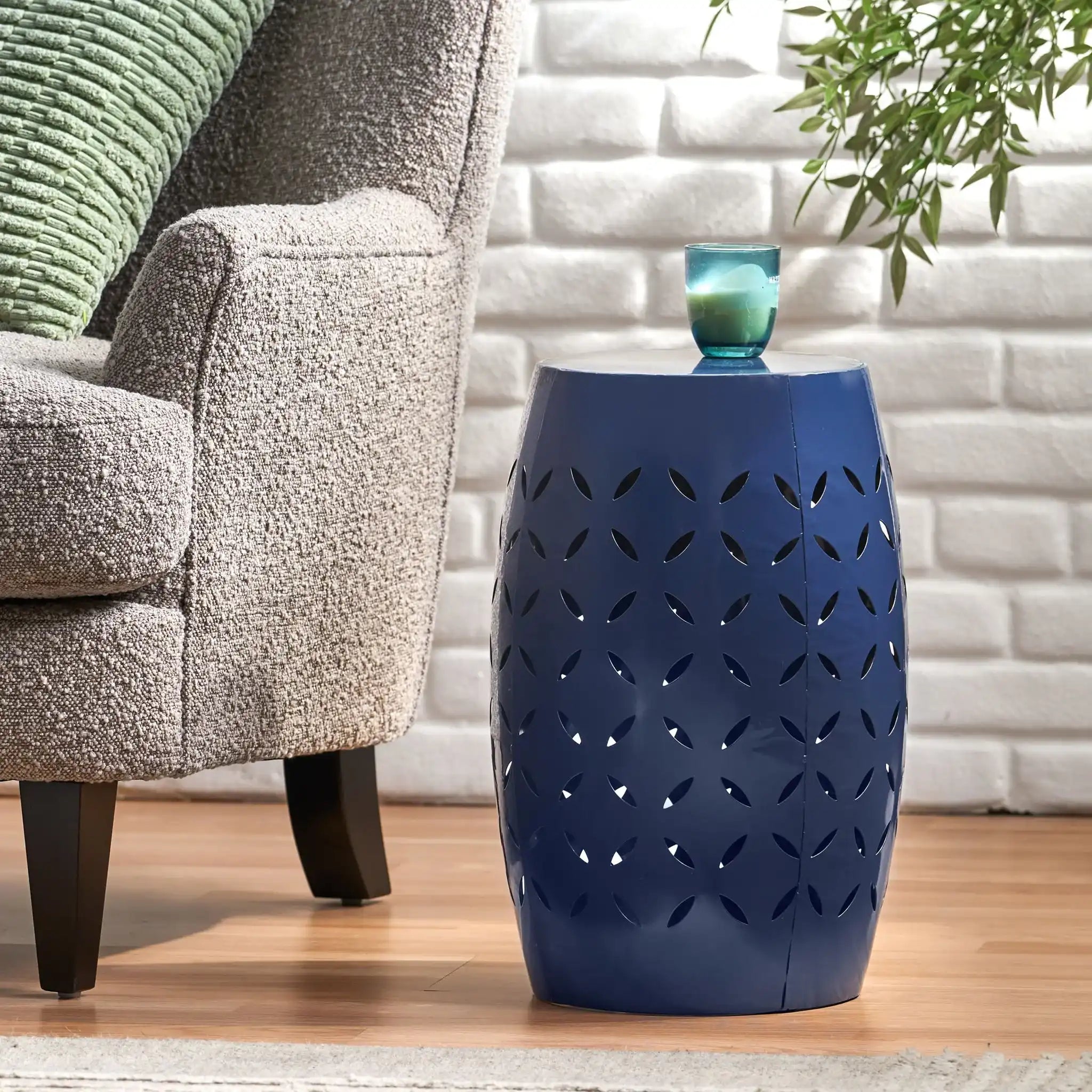 12" Outdoor Lace Cut Side Table