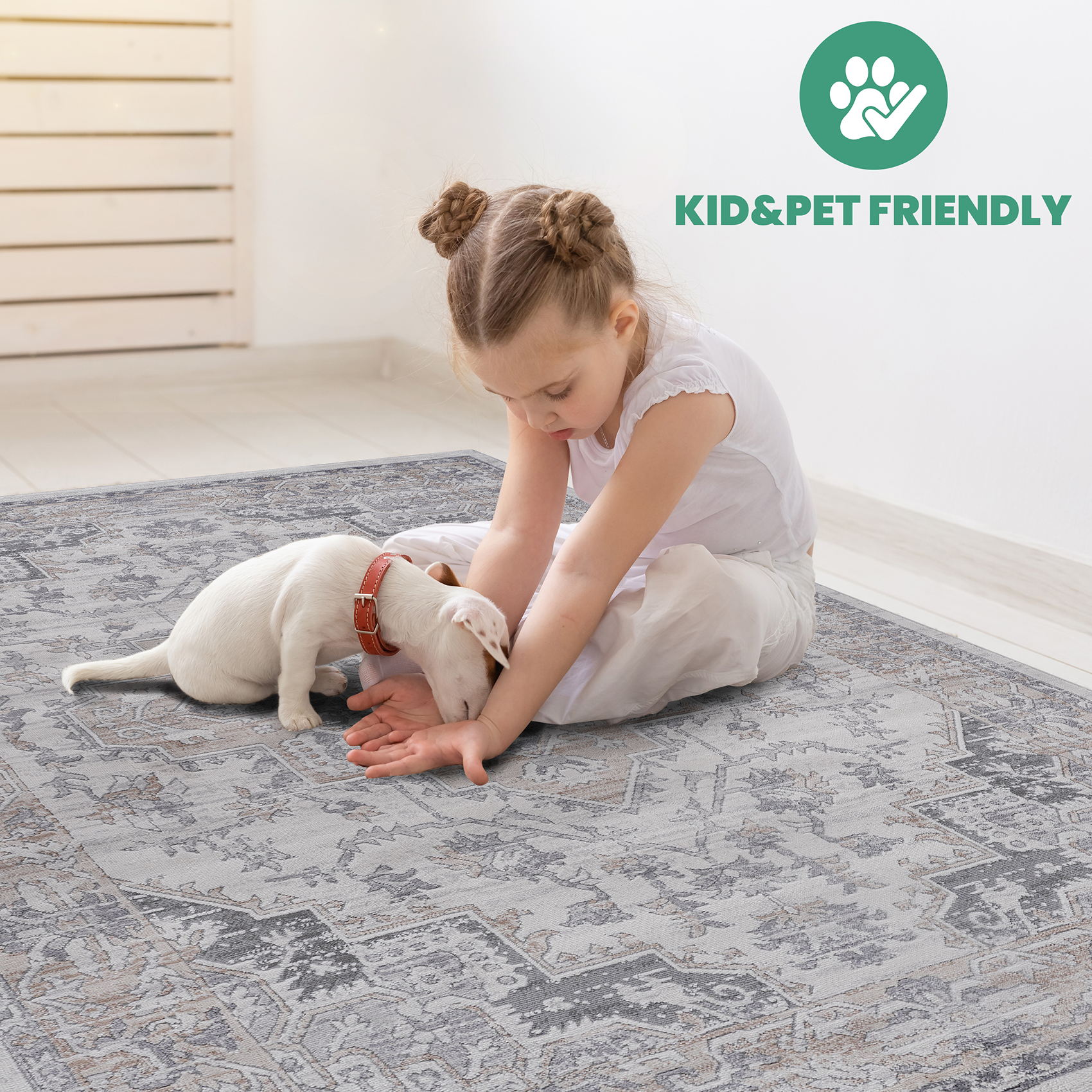 NAAR MARFI Collection Oriental Non-Shedding and Stain Resistant Area Rug